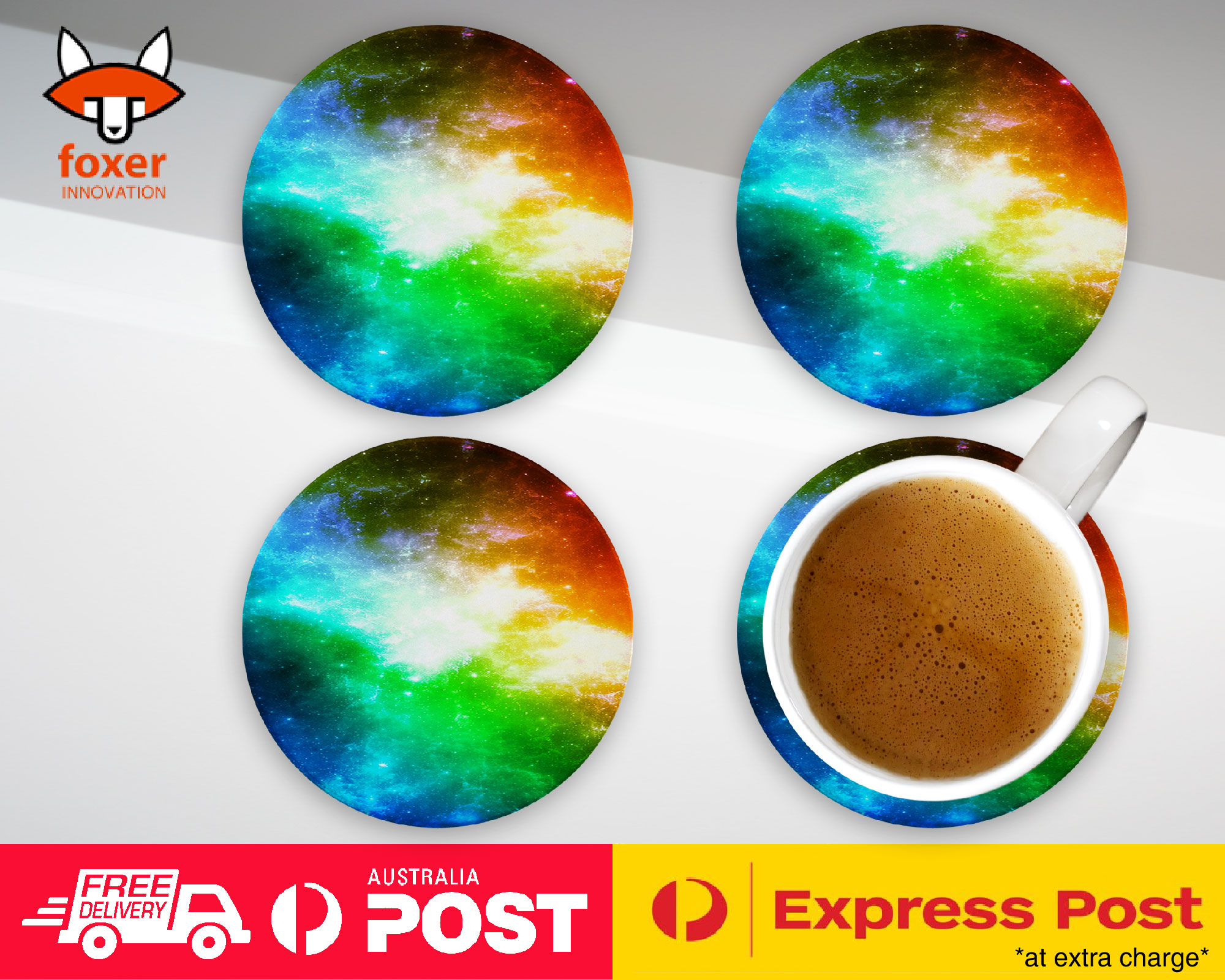 COASTER COFFEE DRINKING MAT|SPACE NEBULA GALAXY STARS SUN #3