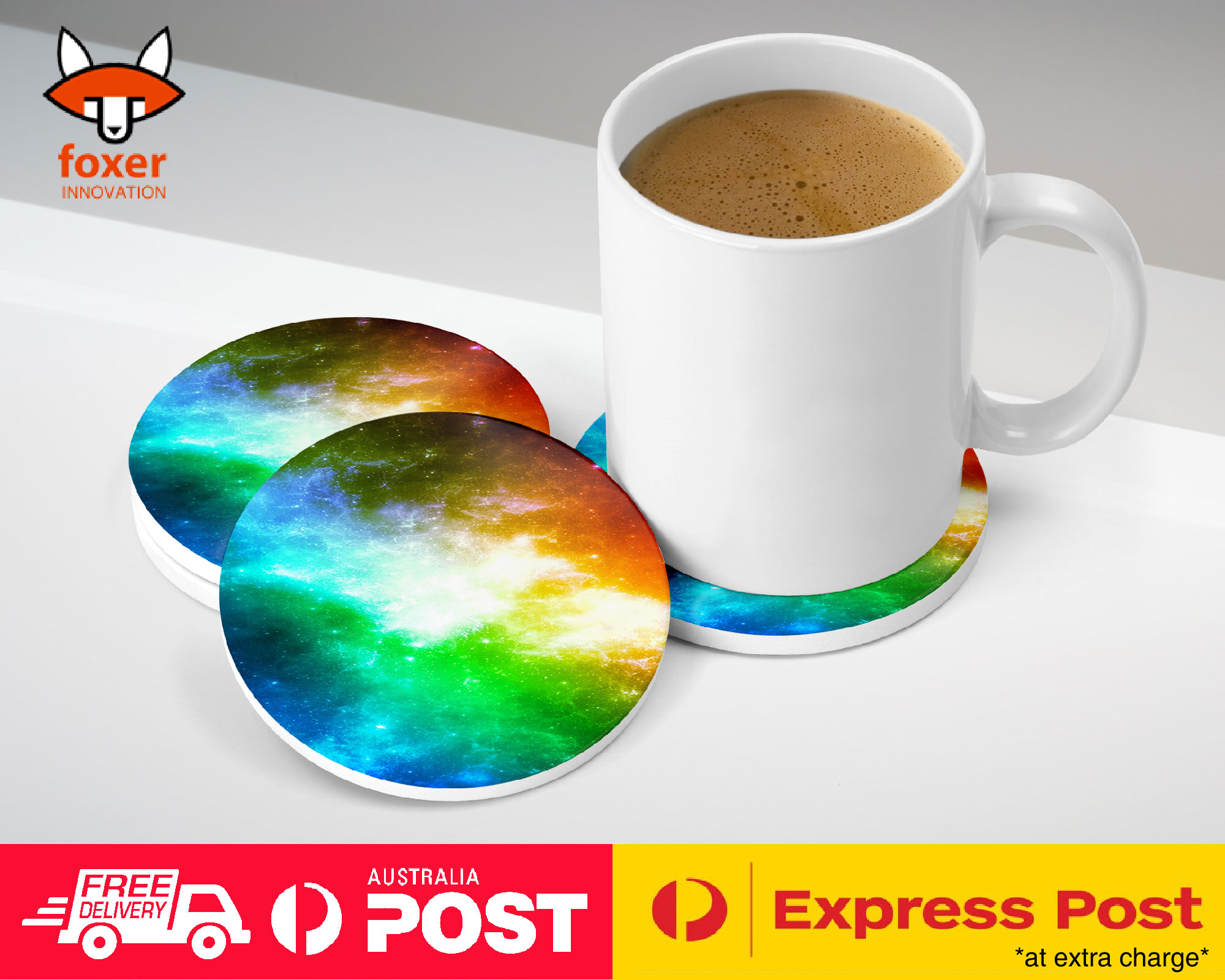 COASTER COFFEE DRINKING MAT|SPACE NEBULA GALAXY STARS SUN #3