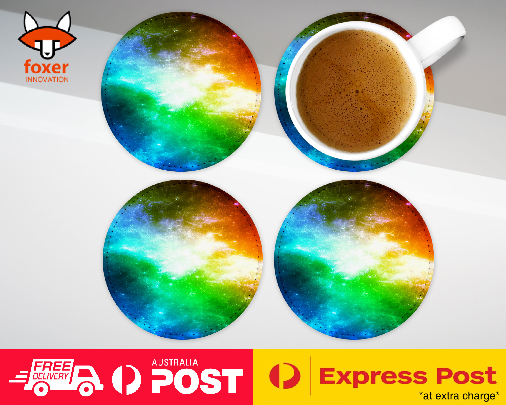 COASTER COFFEE DRINKING MAT|SPACE NEBULA GALAXY STARS SUN #3