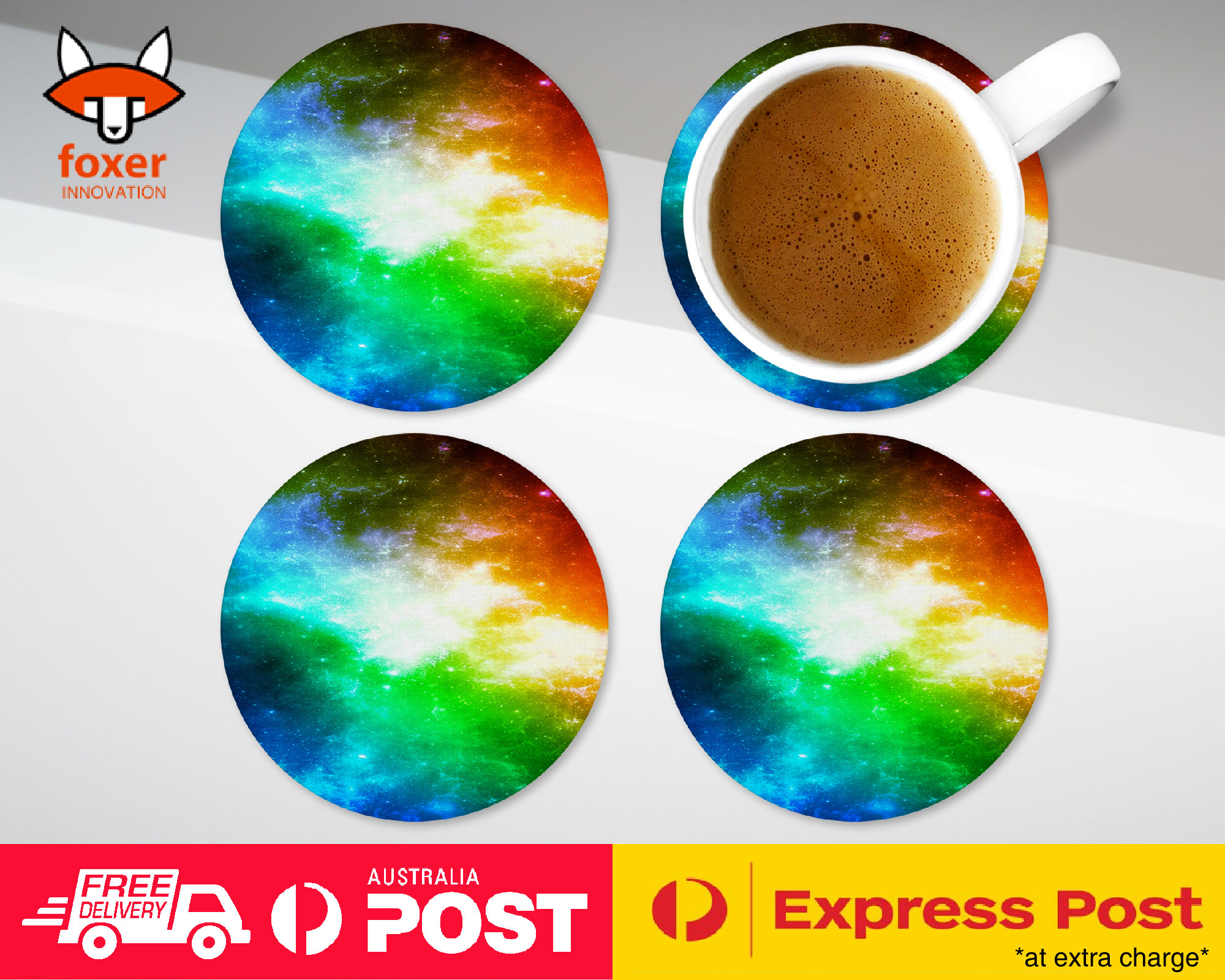 COASTER COFFEE DRINKING MAT|SPACE NEBULA GALAXY STARS SUN #3