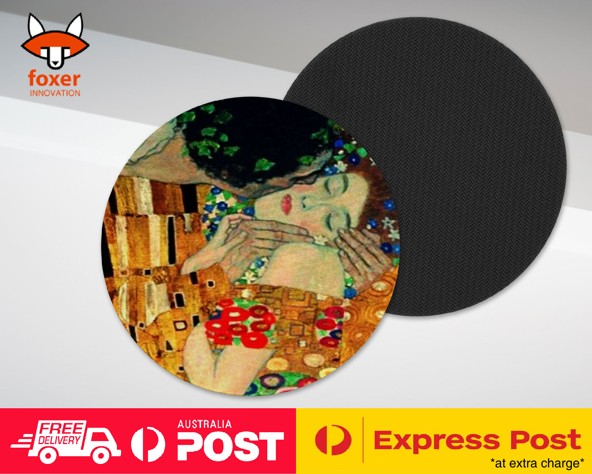 COASTER COFFEE DRINKING MAT|GUSTAV KLIMT - IL BACIO ART PAINT