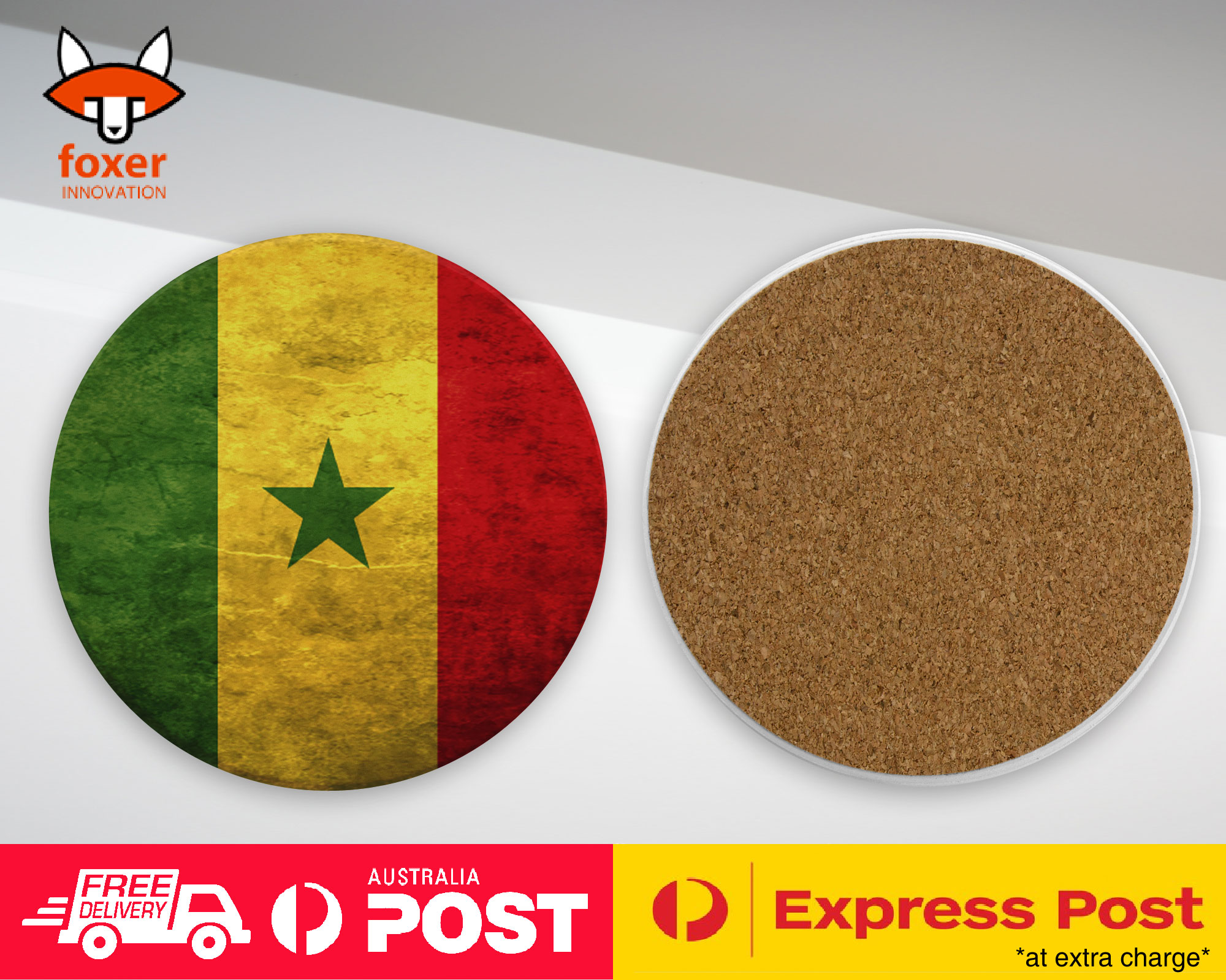 COASTER COFFEE DRINKING MAT|SENEGAL COUNTRY FLAG 131