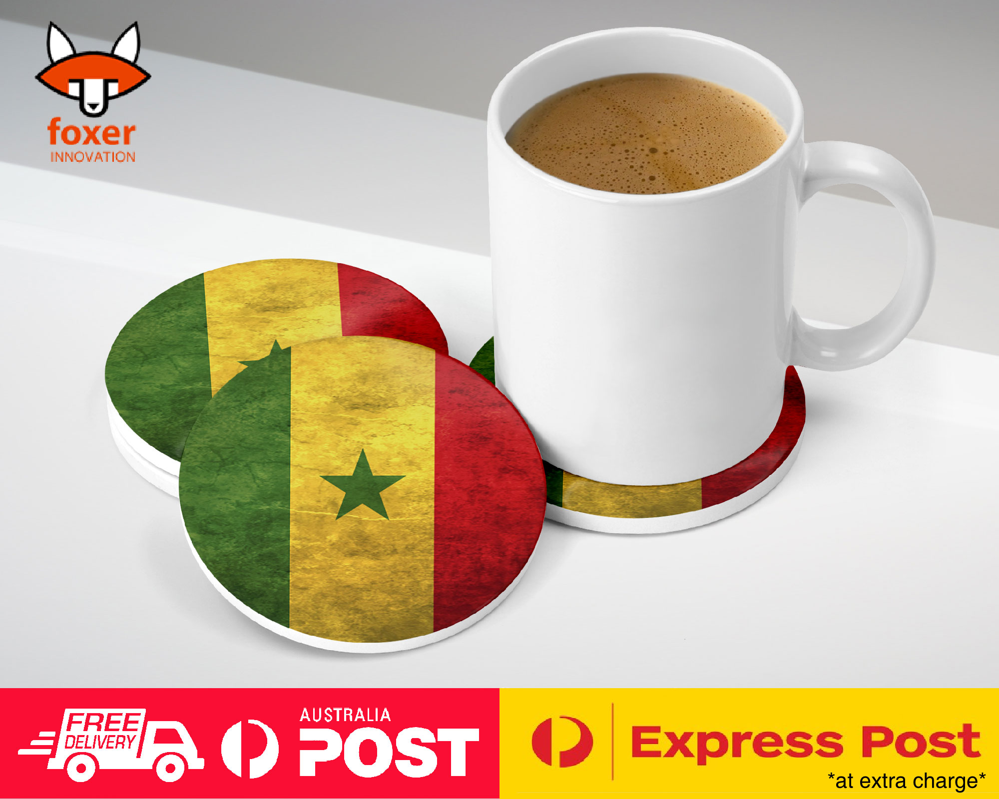 COASTER COFFEE DRINKING MAT|SENEGAL COUNTRY FLAG 131