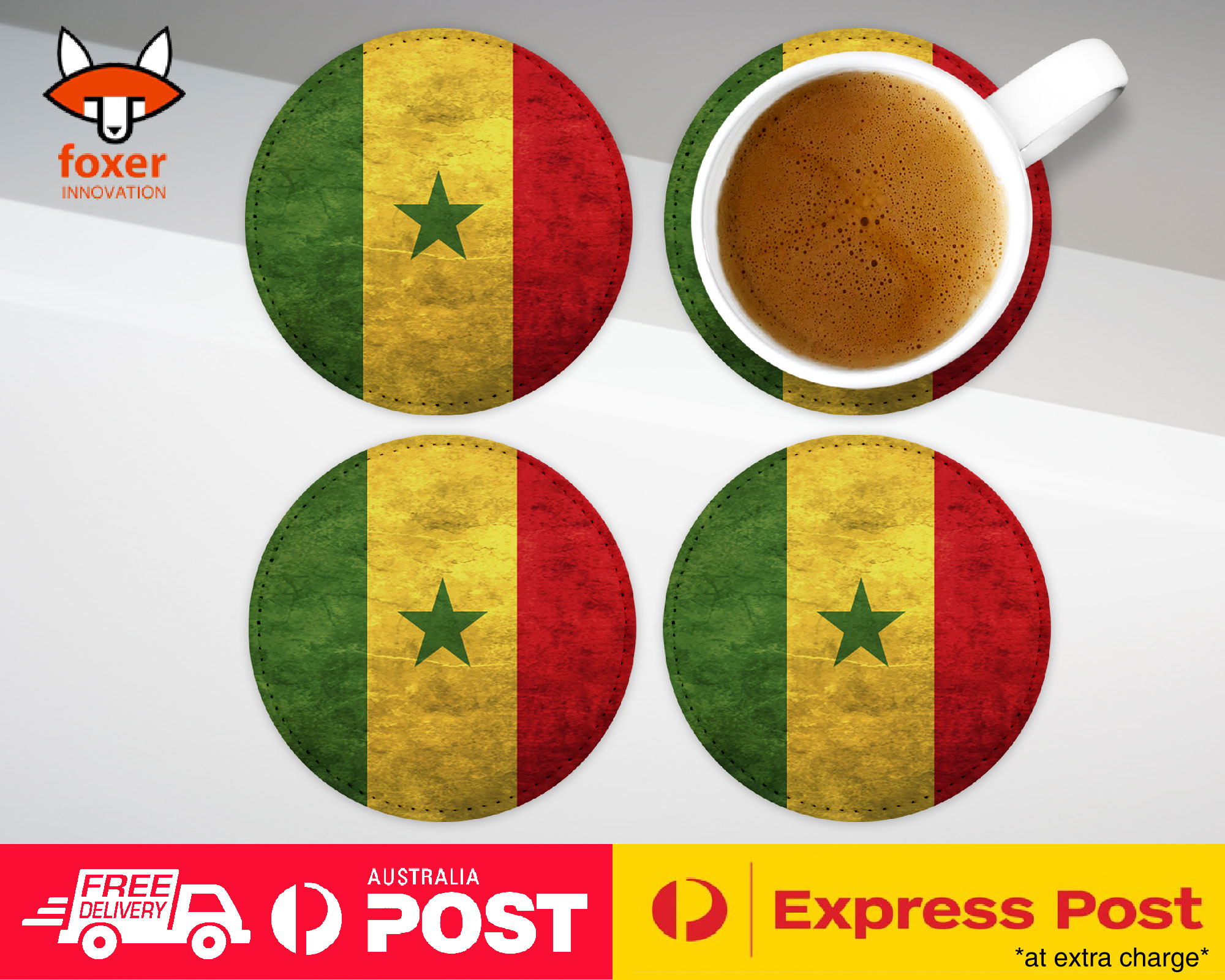 COASTER COFFEE DRINKING MAT|SENEGAL COUNTRY FLAG 131