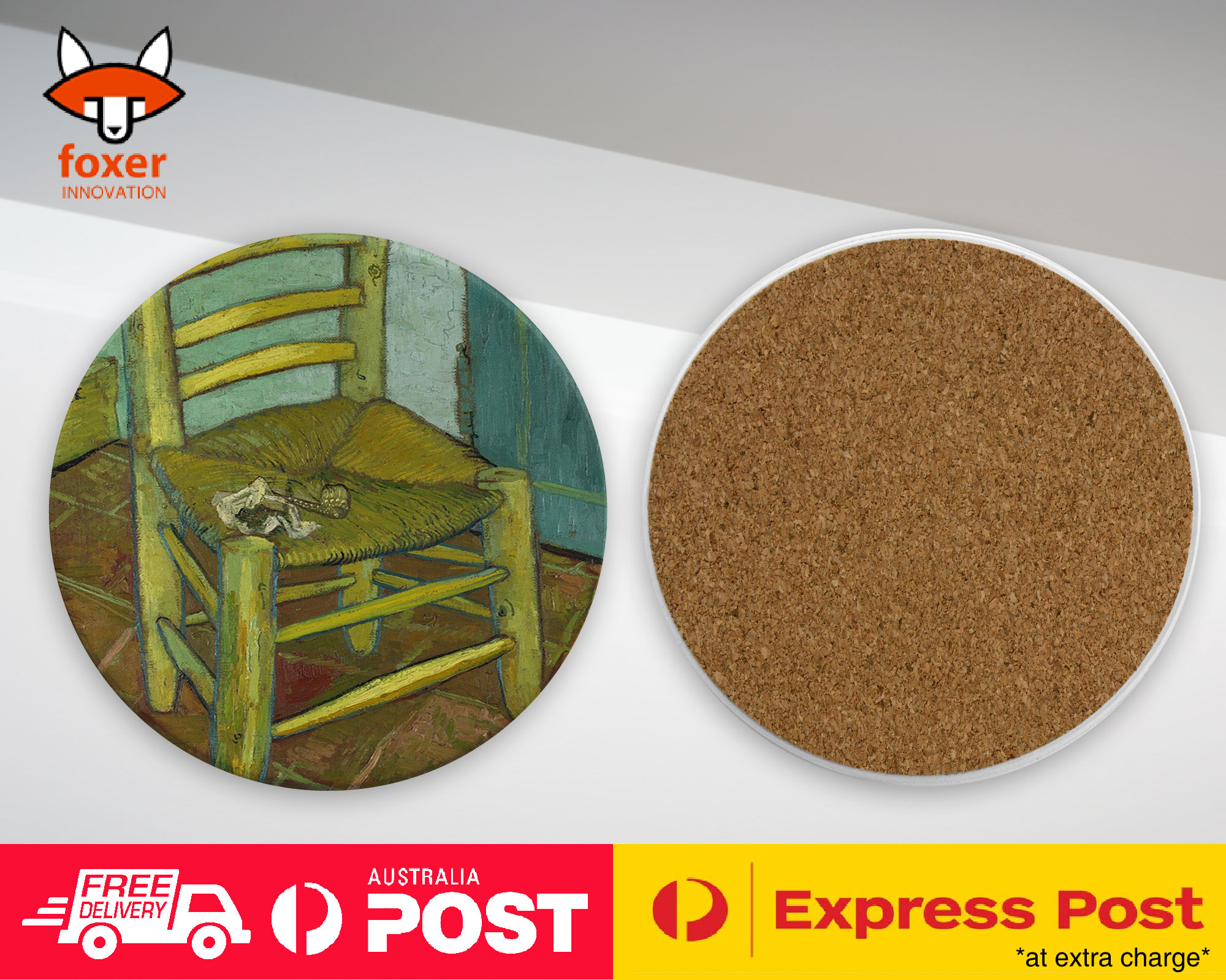 COASTER COFFEE DRINKING MAT|VINCENT VAN GOGH - VAN GOGH'S CHAIR ART - Picture 8 of 21