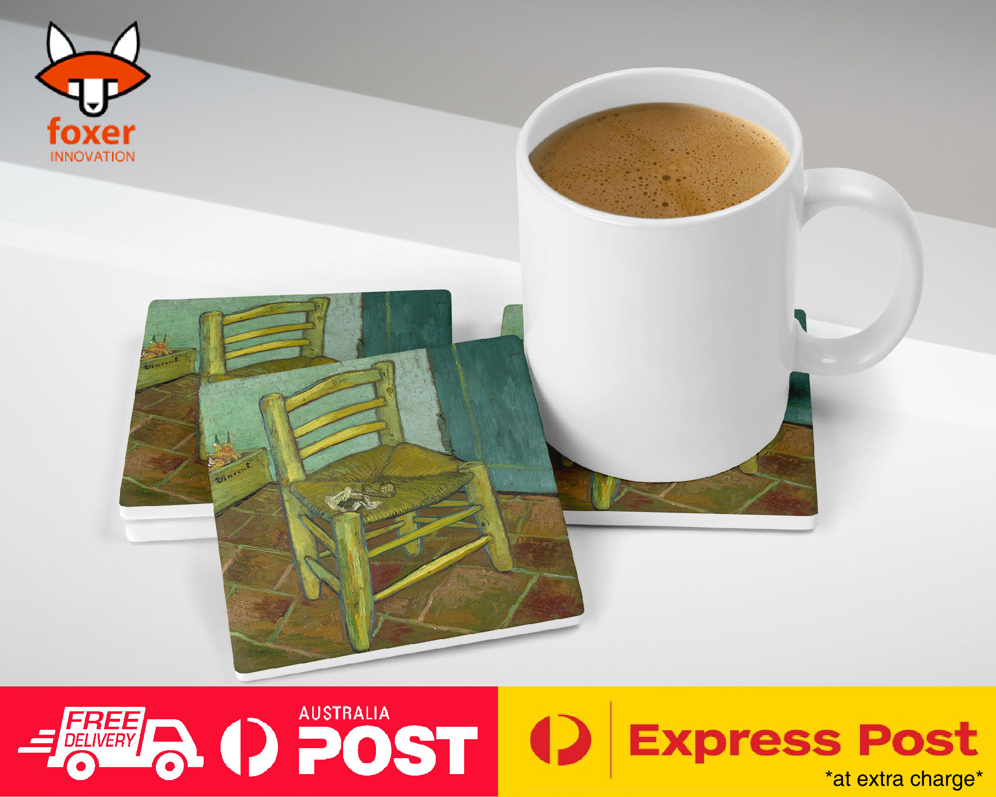 COASTER COFFEE DRINKING MAT|VINCENT VAN GOGH - VAN GOGH'S CHAIR ART - Picture 20 of 21
