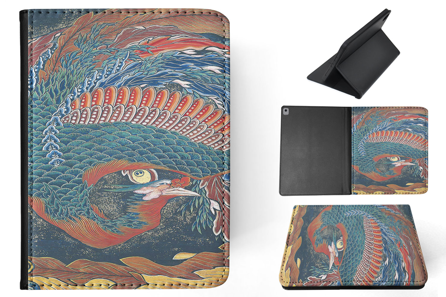 CASE COVER FOR APPLE IPAD|KATSUSHIKA HOKUSAI - MATSURI YATAI PHOENIX ART - Picture 21 of 55