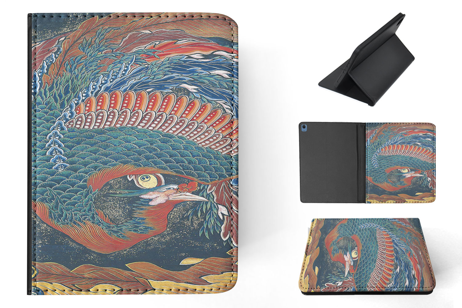 CASE COVER FOR APPLE IPAD|KATSUSHIKA HOKUSAI - MATSURI YATAI PHOENIX ART - Picture 11 of 55