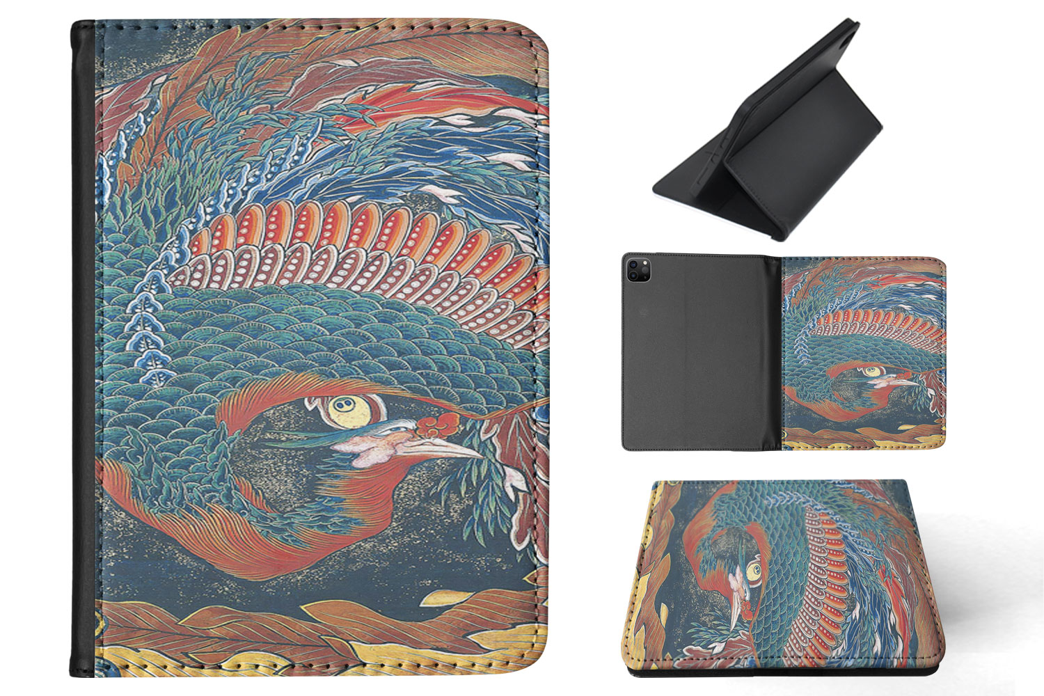 CASE COVER FOR APPLE IPAD|KATSUSHIKA HOKUSAI - MATSURI YATAI PHOENIX ART - Picture 36 of 55