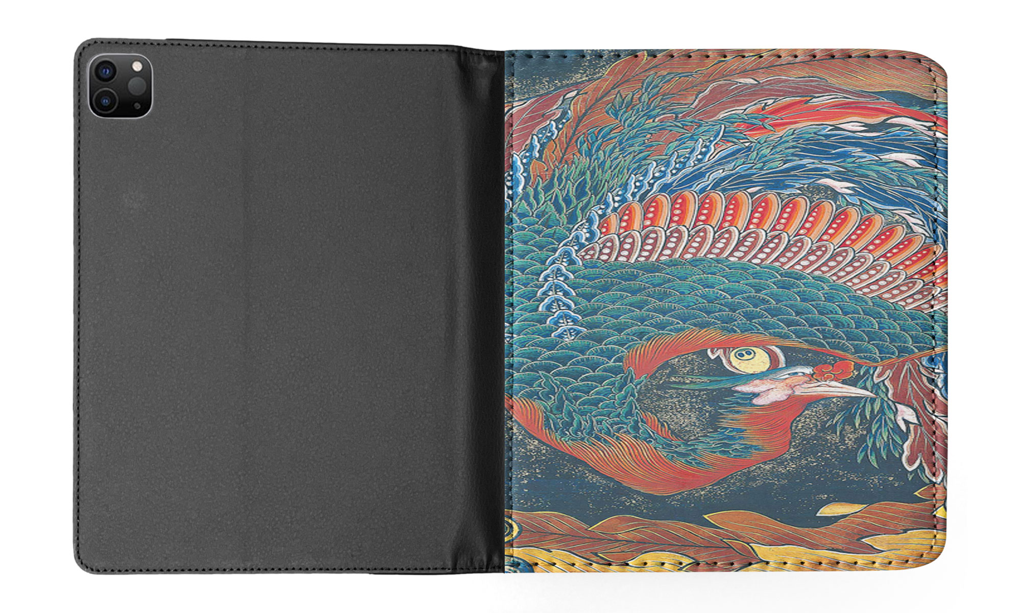 CASE COVER FOR APPLE IPAD|KATSUSHIKA HOKUSAI - MATSURI YATAI PHOENIX ART - Picture 39 of 55