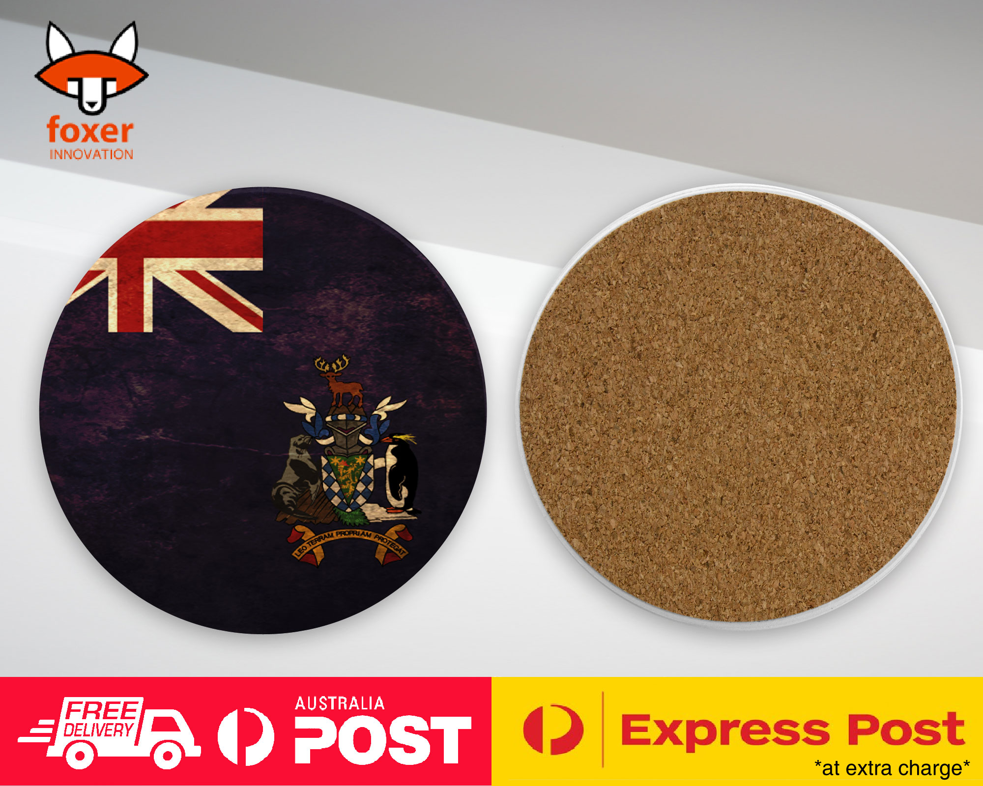 COASTER COFFEE DRINKING MAT|SOUTH GEORGIA FLAG