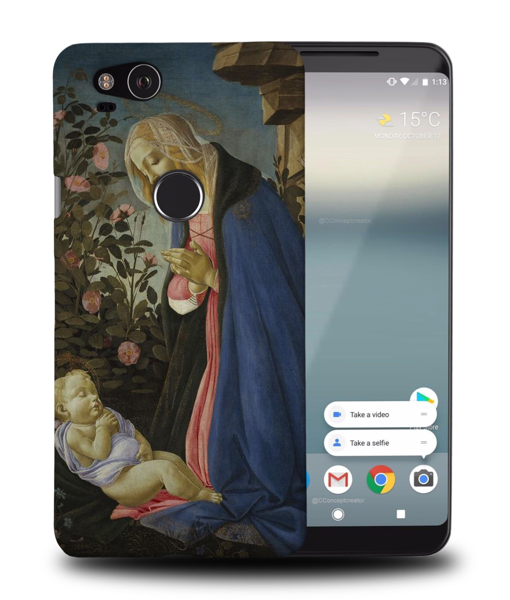 CASE COVER FOR GOOGLE PIXEL|BOTTICELLI-THE VIRGIN ADORING THE SLEEPING CHRIST - 第 9/11 張圖片