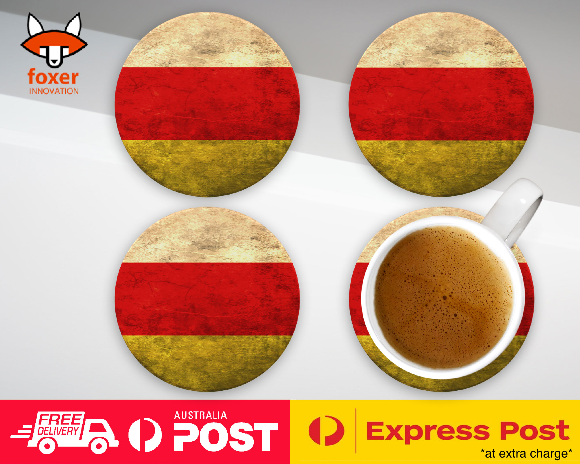 COASTER COFFEE DRINKING MAT|SOUTH OSSETIA FLAG
