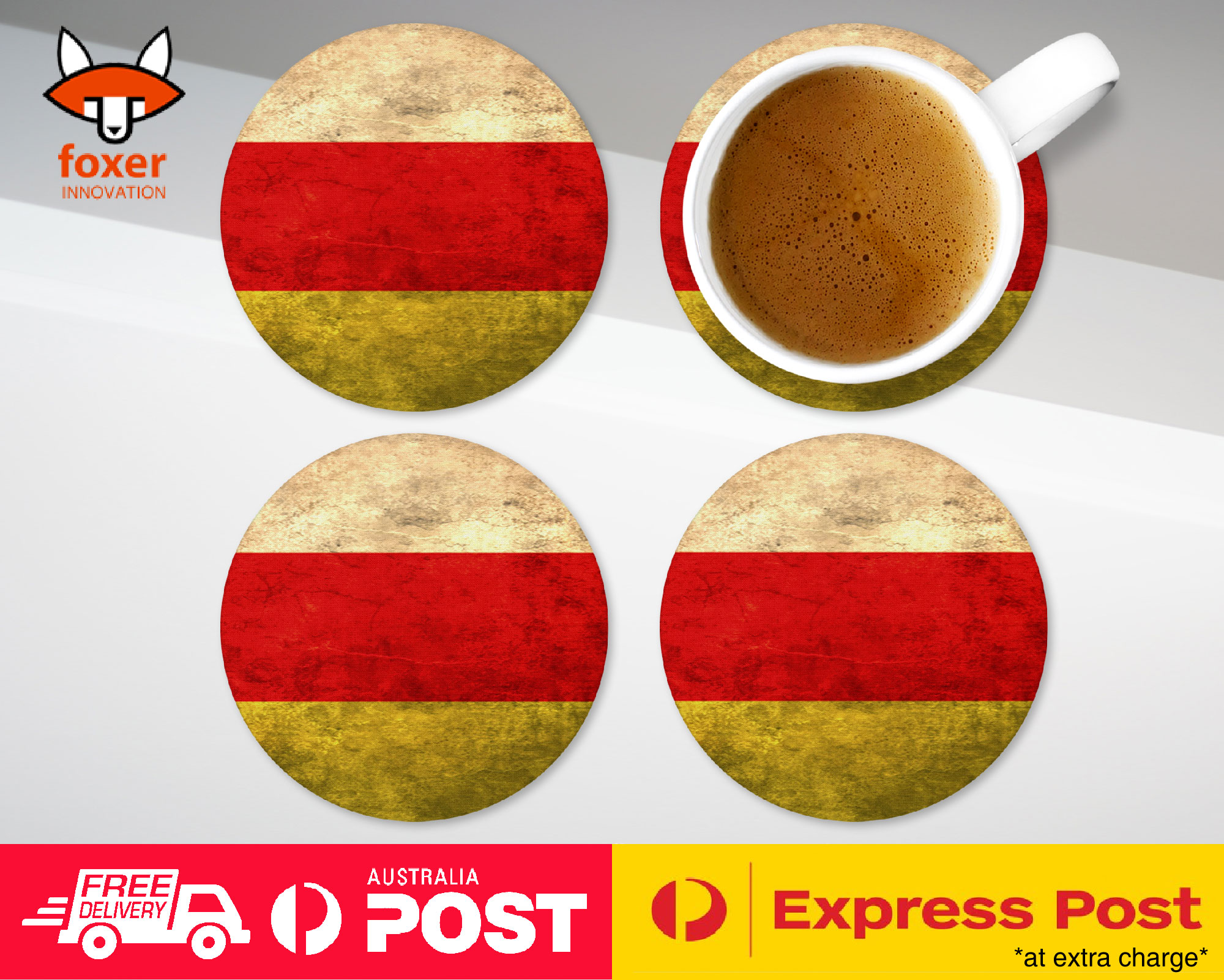 COASTER COFFEE DRINKING MAT|SOUTH OSSETIA FLAG