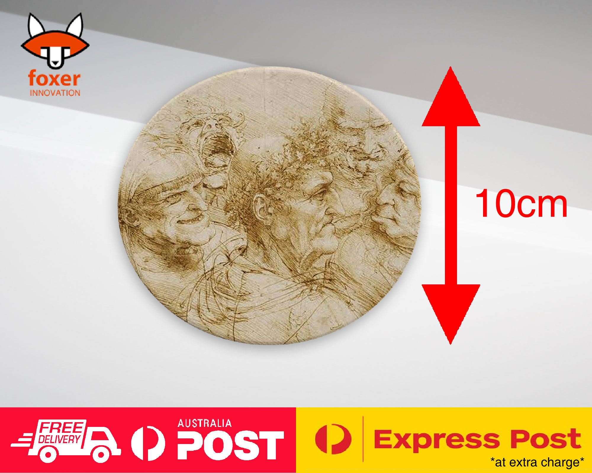 COASTER COFFEE DRINKING MAT|LEONARDO DA VINCI - STUDY OF FIVE GROTESQUE HEADS