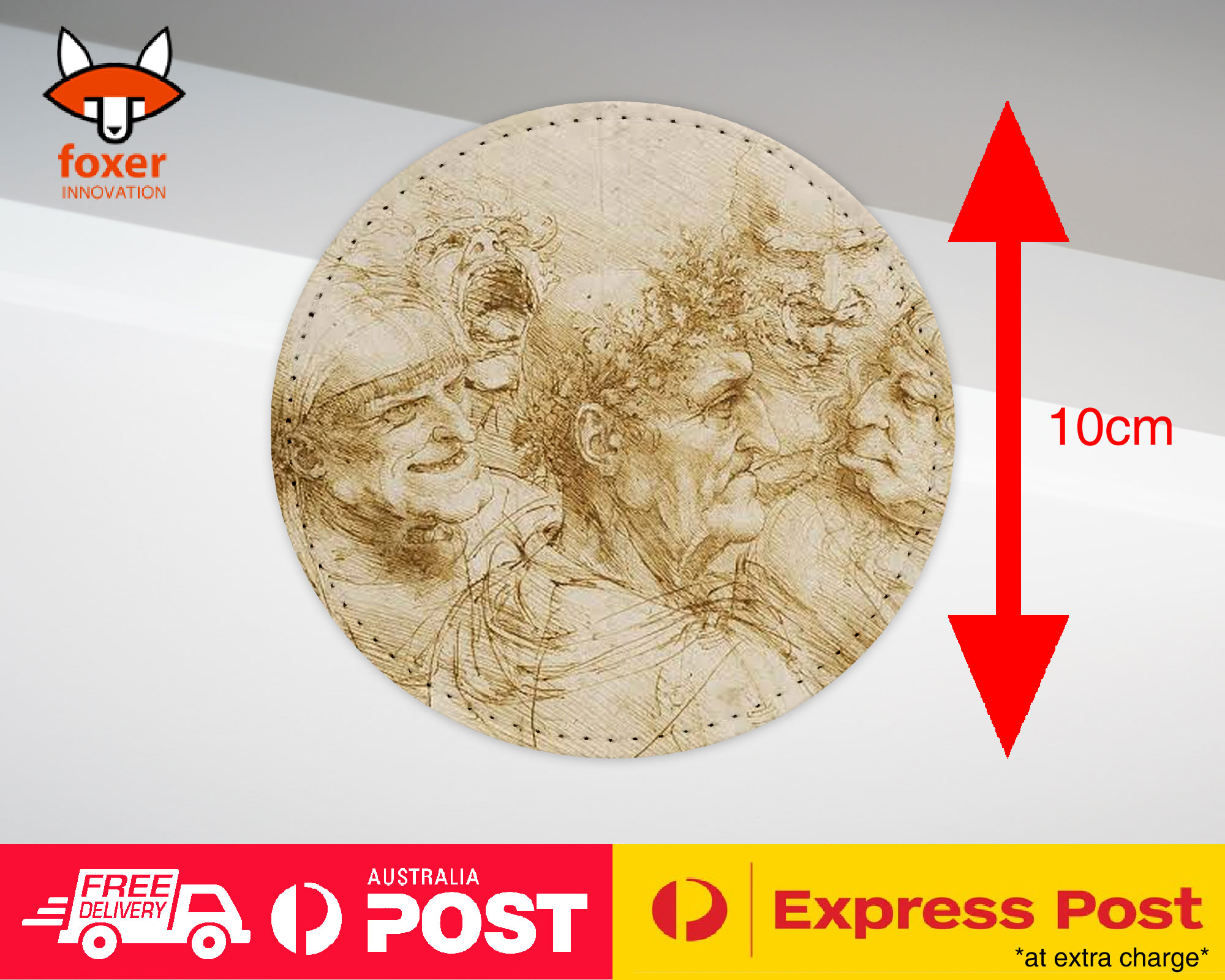 COASTER COFFEE DRINKING MAT|LEONARDO DA VINCI - STUDY OF FIVE GROTESQUE HEADS