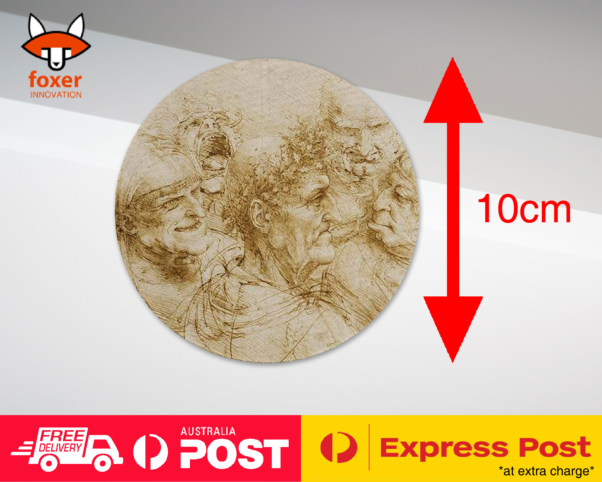 COASTER COFFEE DRINKING MAT|LEONARDO DA VINCI - STUDY OF FIVE GROTESQUE HEADS