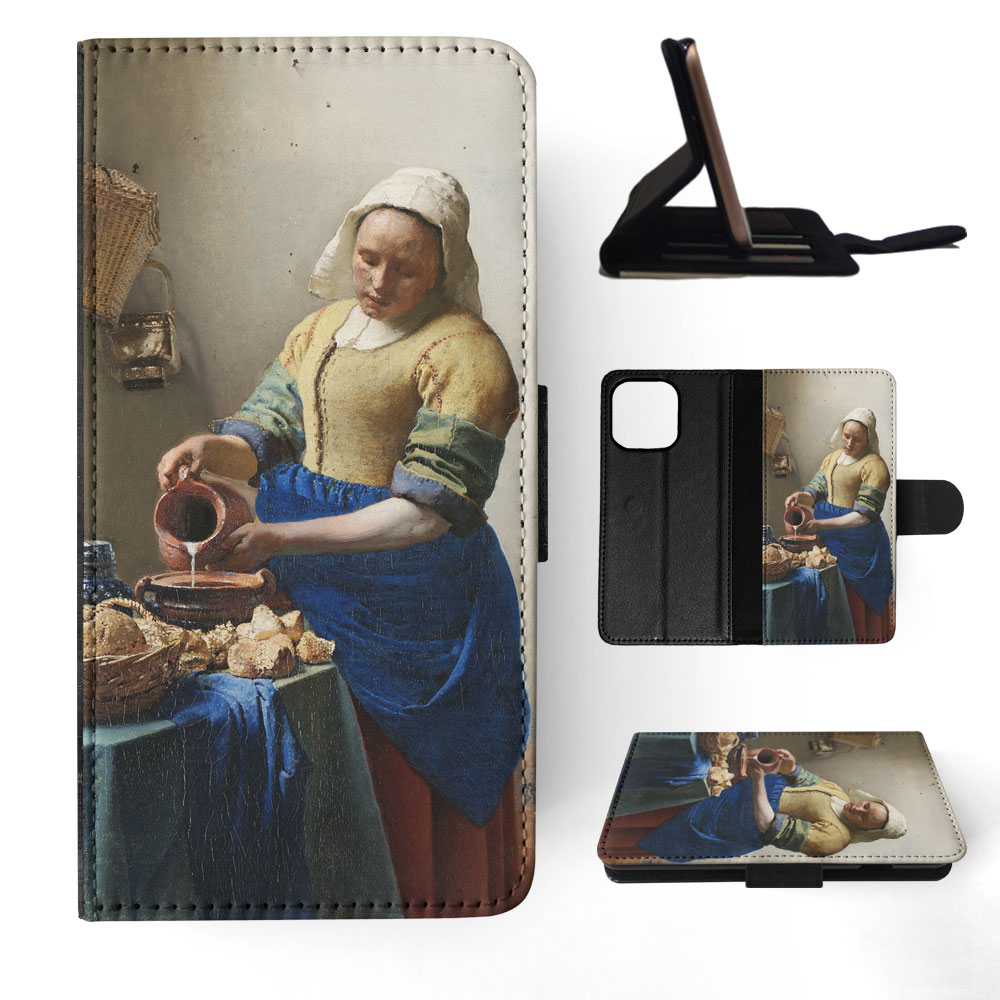 FLIP CASE FOR APPLE IPHONE|JOHANNES VERMEER - THE MILKMAID ART PAINT