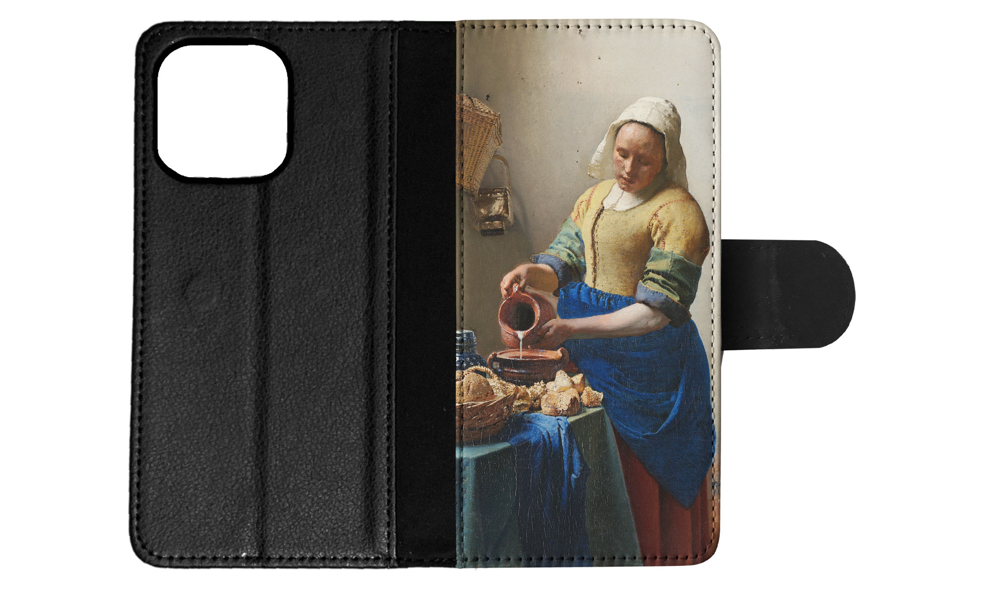 FLIP CASE FOR APPLE IPHONE|JOHANNES VERMEER - THE MILKMAID ART PAINT