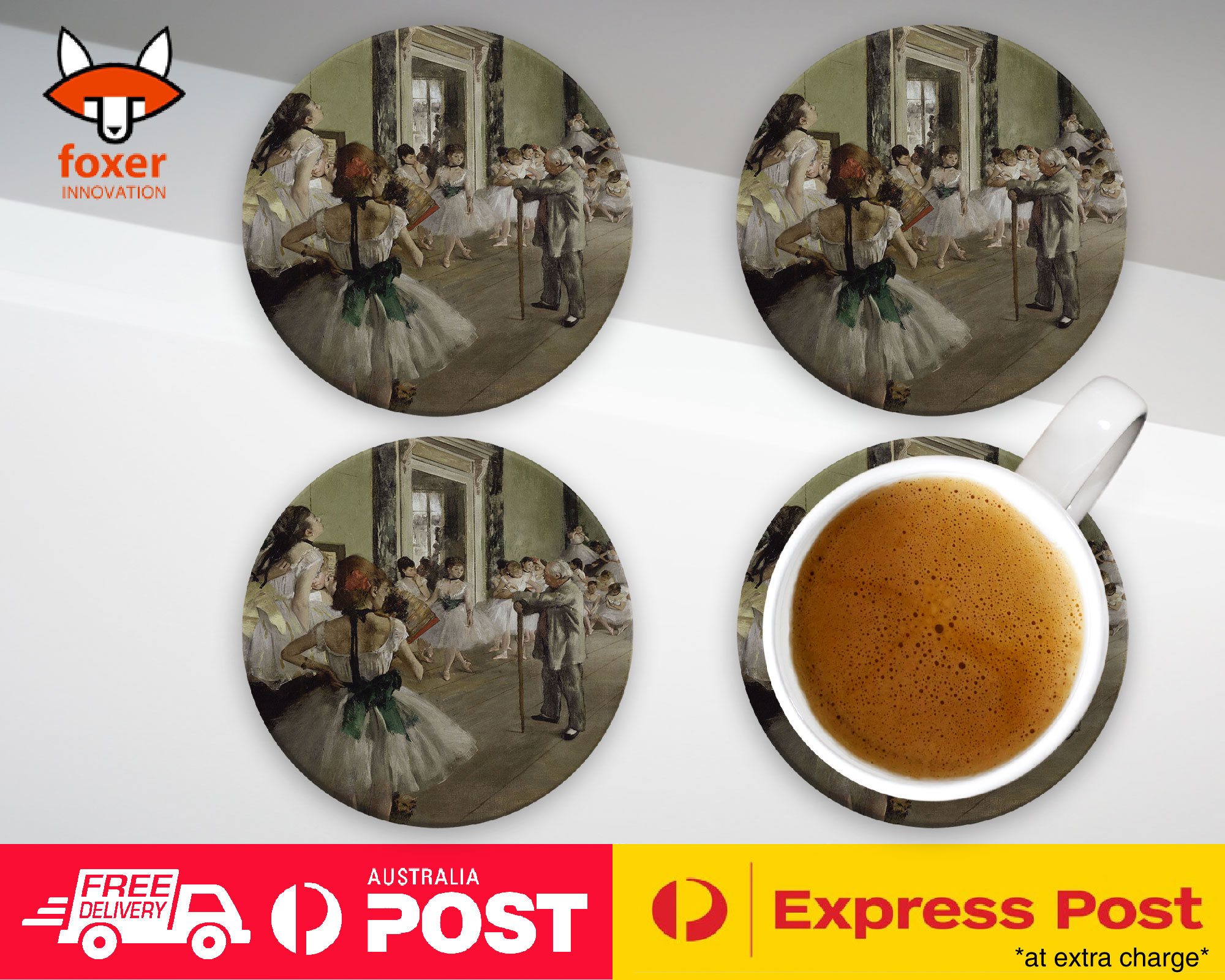 COASTER COFFEE DRINKING MAT|EDGAR DEGAS - THE BALLET CLASS ART PAINT