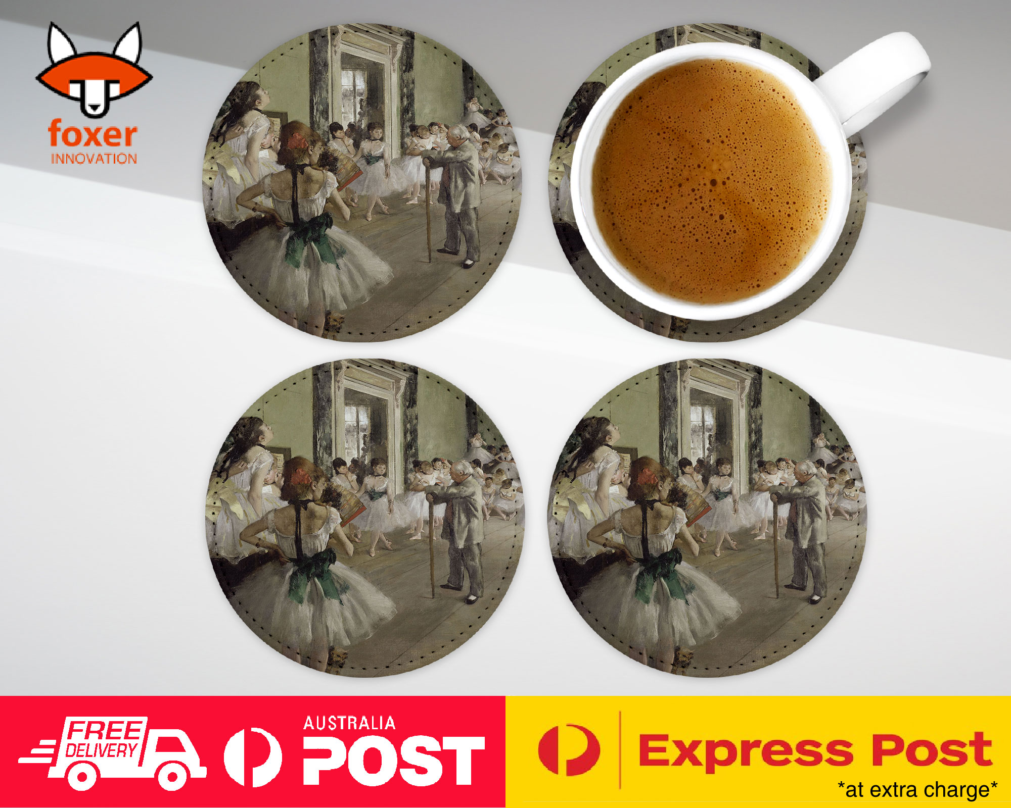 COASTER COFFEE DRINKING MAT|EDGAR DEGAS - THE BALLET CLASS ART PAINT