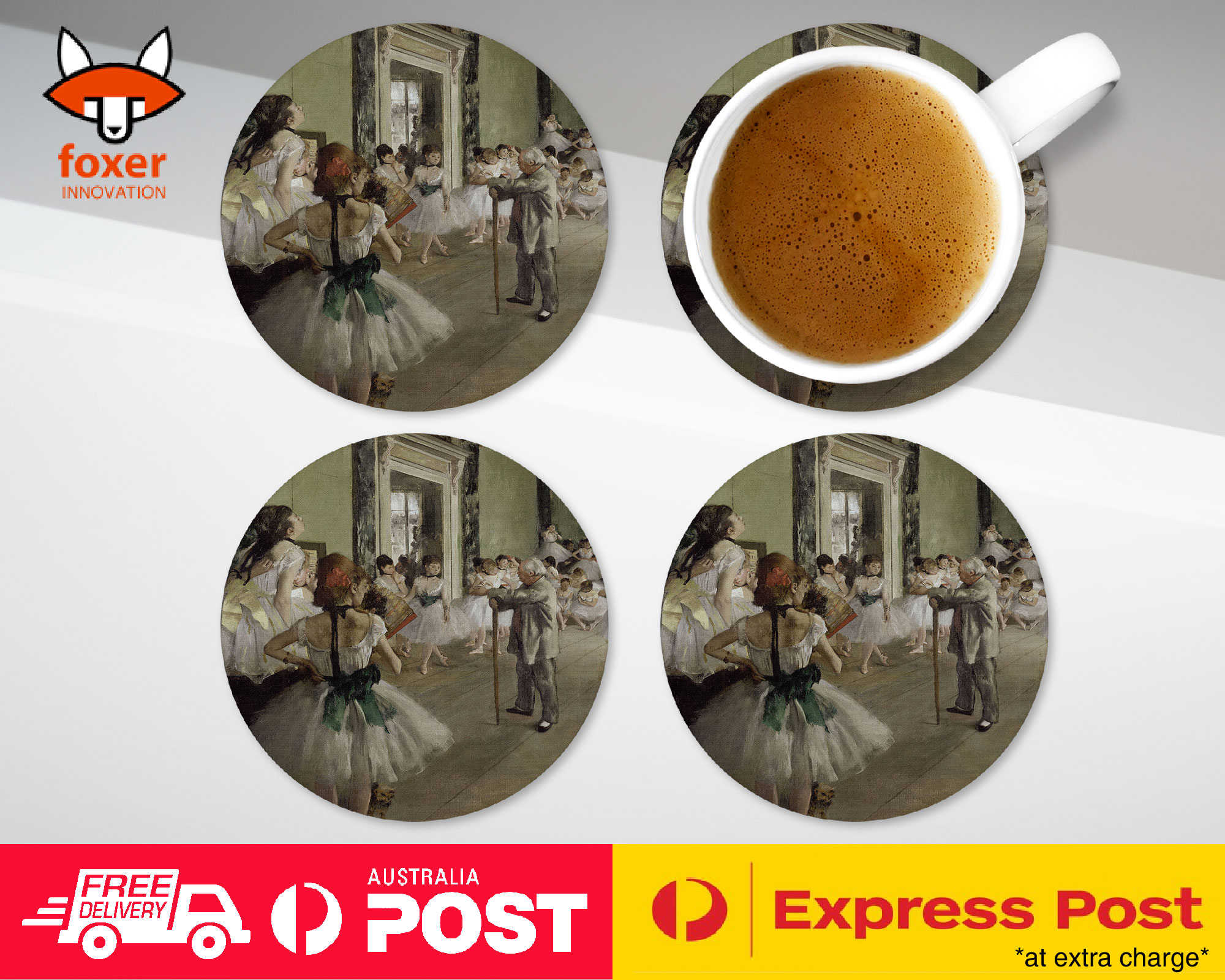 COASTER COFFEE DRINKING MAT|EDGAR DEGAS - THE BALLET CLASS ART PAINT