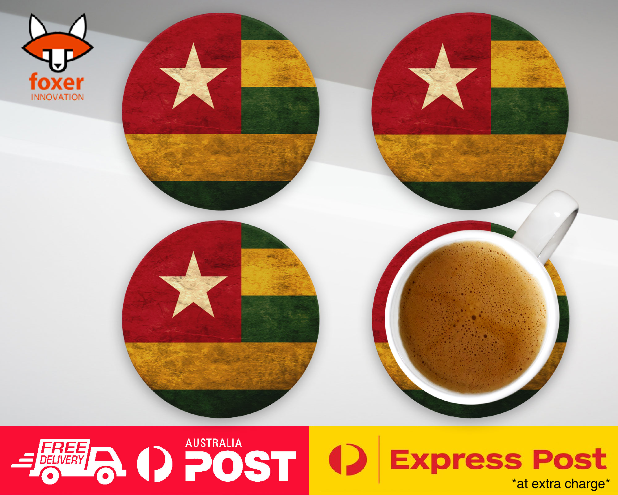 COASTER COFFEE DRINKING MAT|TOGO COUNTRY FLAG 151