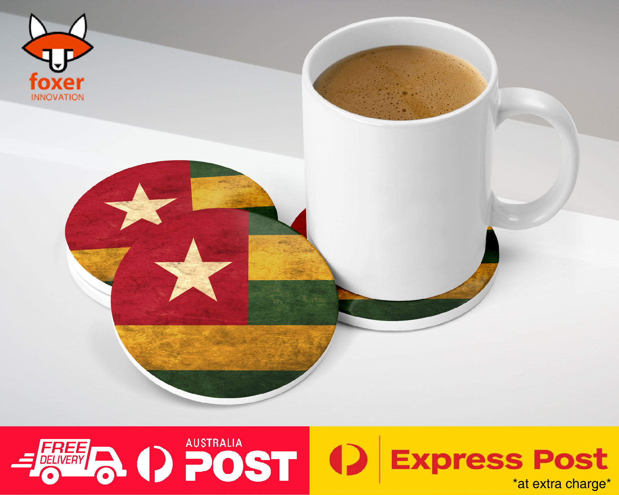 COASTER COFFEE DRINKING MAT|TOGO COUNTRY FLAG 151