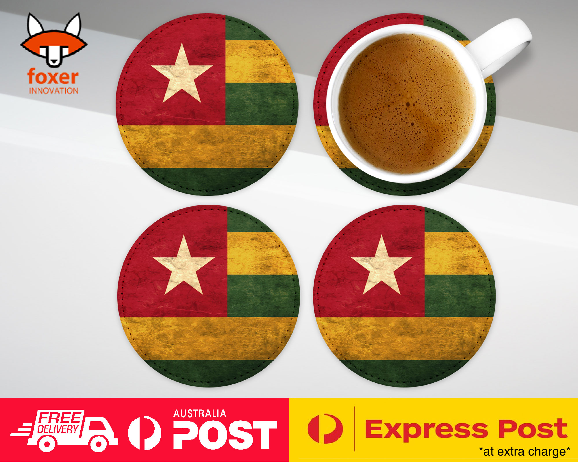 COASTER COFFEE DRINKING MAT|TOGO COUNTRY FLAG 151