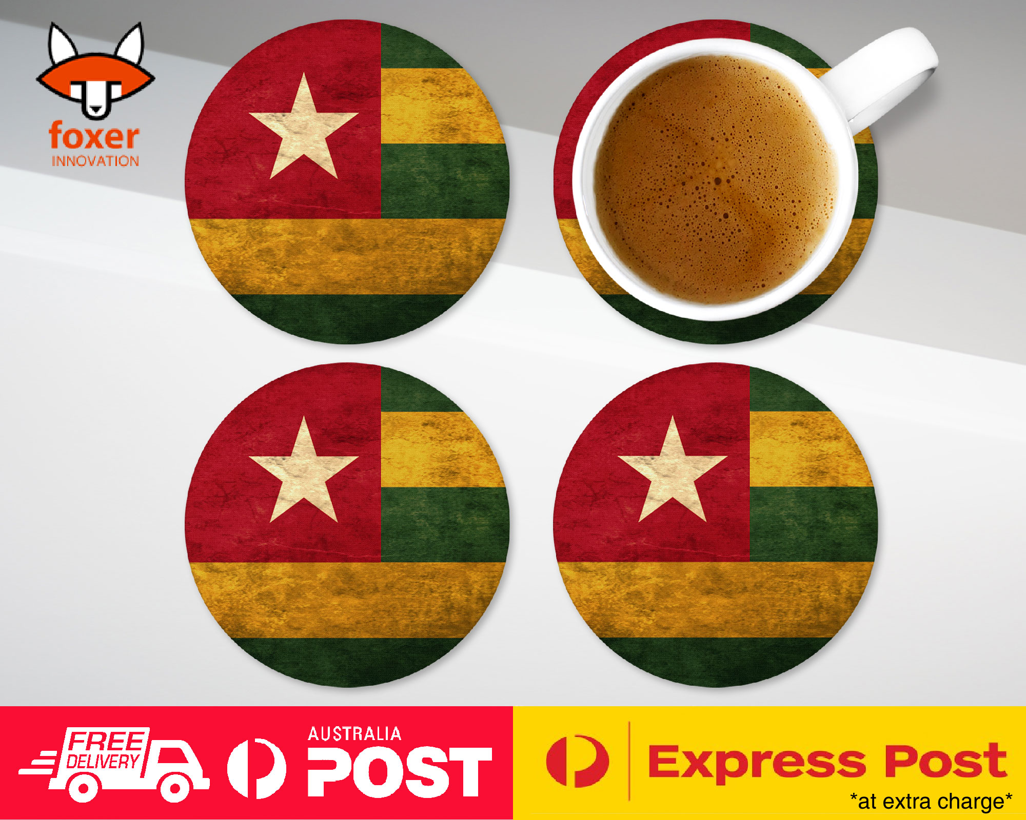 COASTER COFFEE DRINKING MAT|TOGO COUNTRY FLAG 151