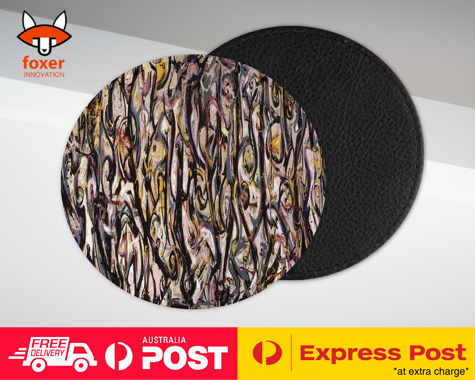 COASTER COFFEE DRINKING MAT|JACKSON POLLOCK - MURAL (1943) ART PAINT