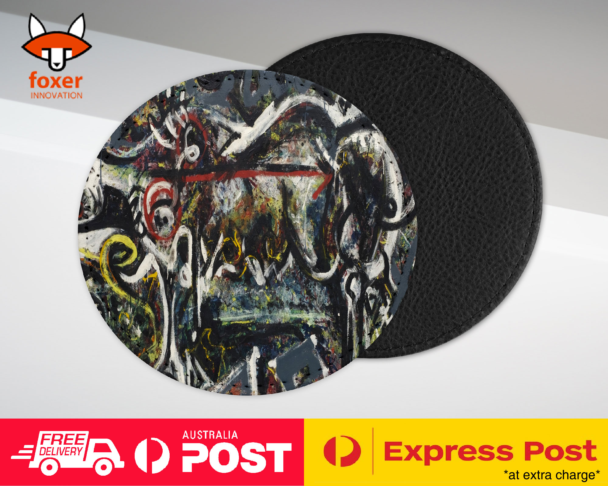 COASTER COFFEE DRINKING MAT|JACKSON POLLOCK - THE SHE-WOLF ART PAINT