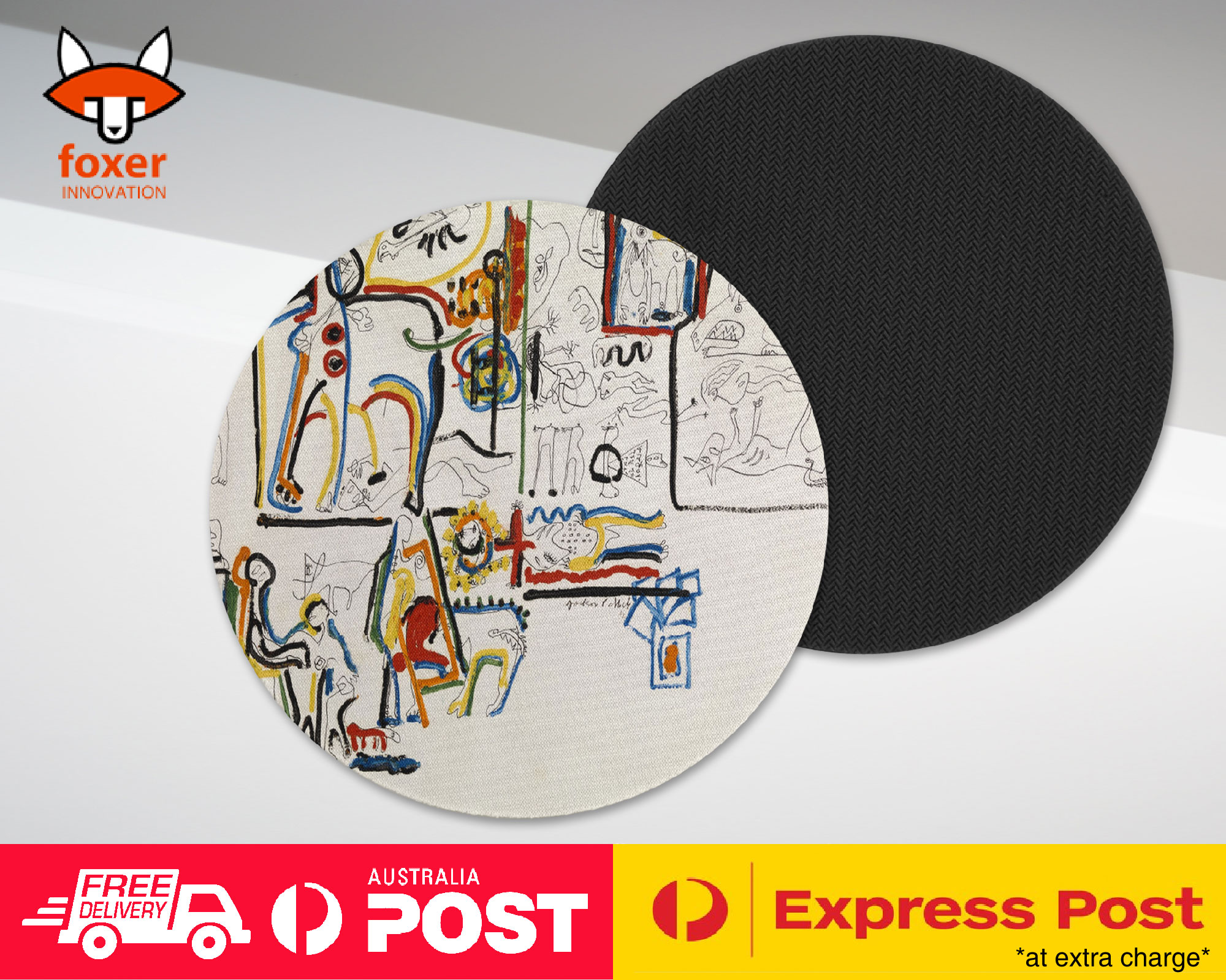 COASTER COFFEE DRINKING MAT|JACKSON POLLOCK - ANIMALS AND FIGURES ART