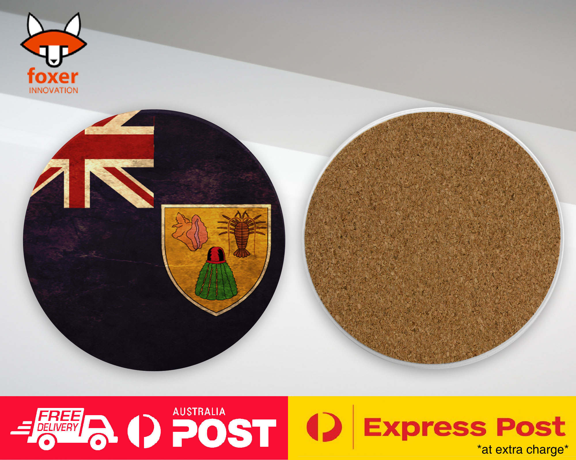 COASTER COFFEE DRINKING MAT|TURKS CAICOS ISLANDS FLAG