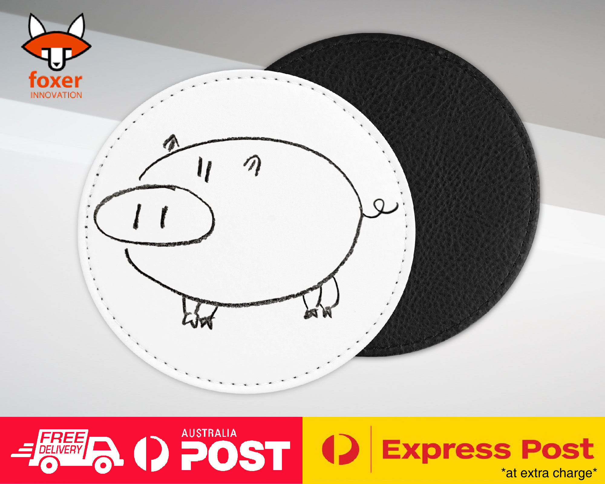 COASTER COFFEE DRINKING MAT|CUTE PIG DRAWING SKETCH ART