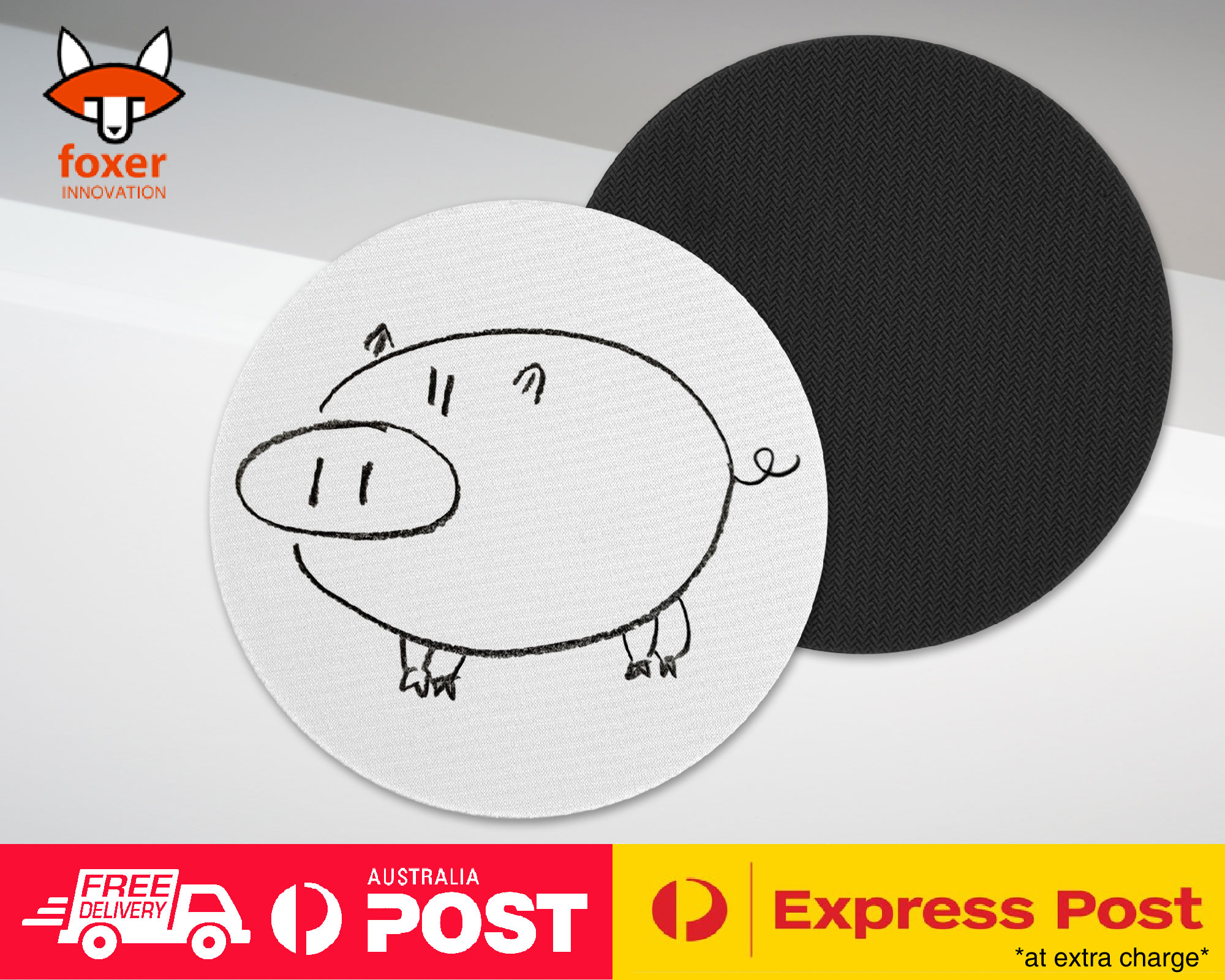 COASTER COFFEE DRINKING MAT|CUTE PIG DRAWING SKETCH ART