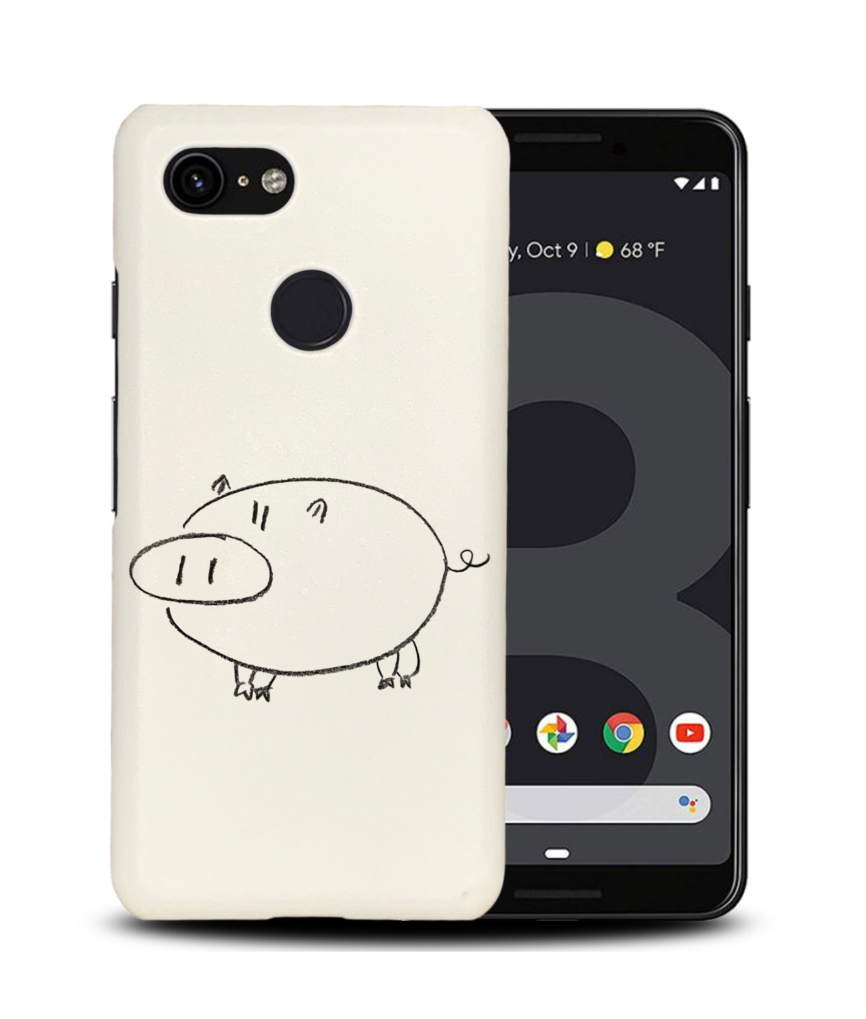 CASE COVER FOR GOOGLE PIXEL|CUTE PIG DRAWING SKETCH ART - Imagen 7 de 11