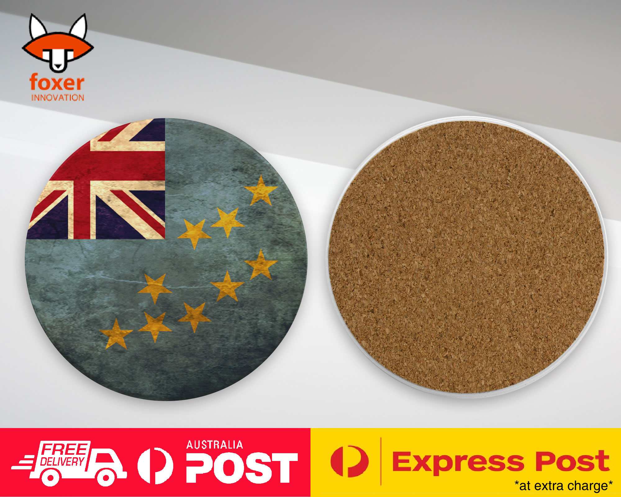 COASTER COFFEE DRINKING MAT|TUVALU COUNTRY FLAG 156