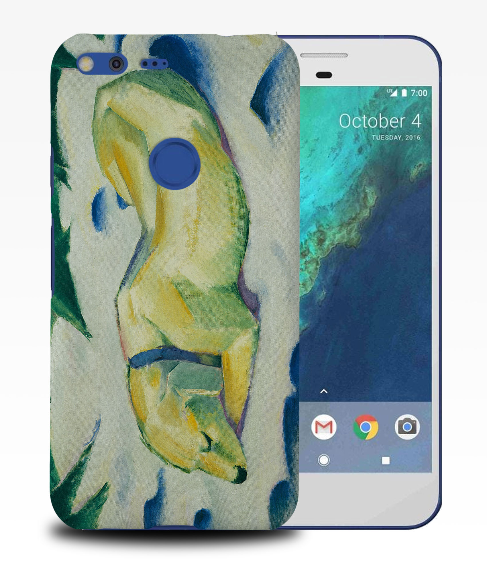 CASE COVER FOR GOOGLE PIXEL|FRANZ MARC - DOG LYING IN THE SNOW ART - Picture 10 of 11