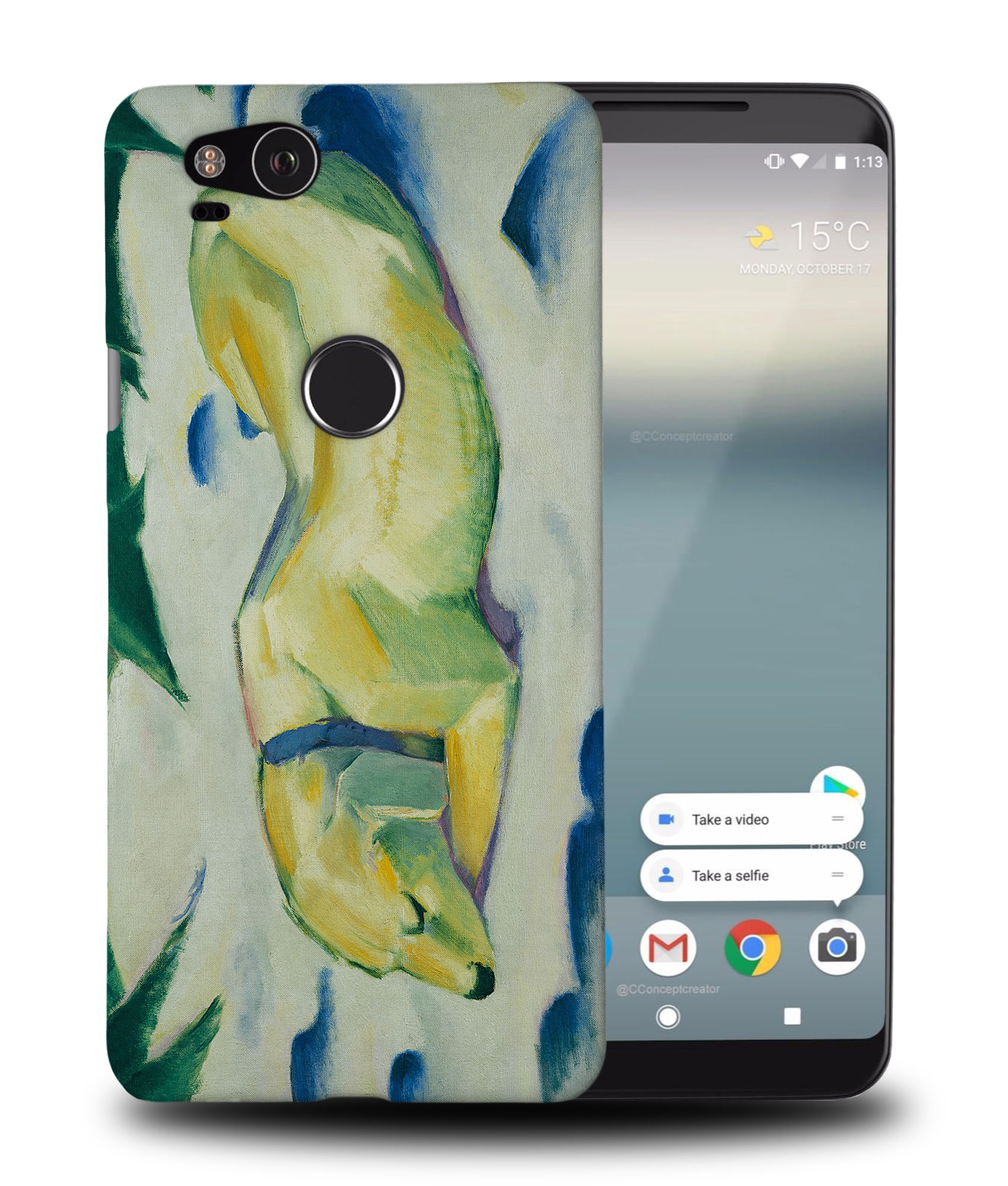 CASE COVER FOR GOOGLE PIXEL|FRANZ MARC - DOG LYING IN THE SNOW ART - Picture 9 of 11
