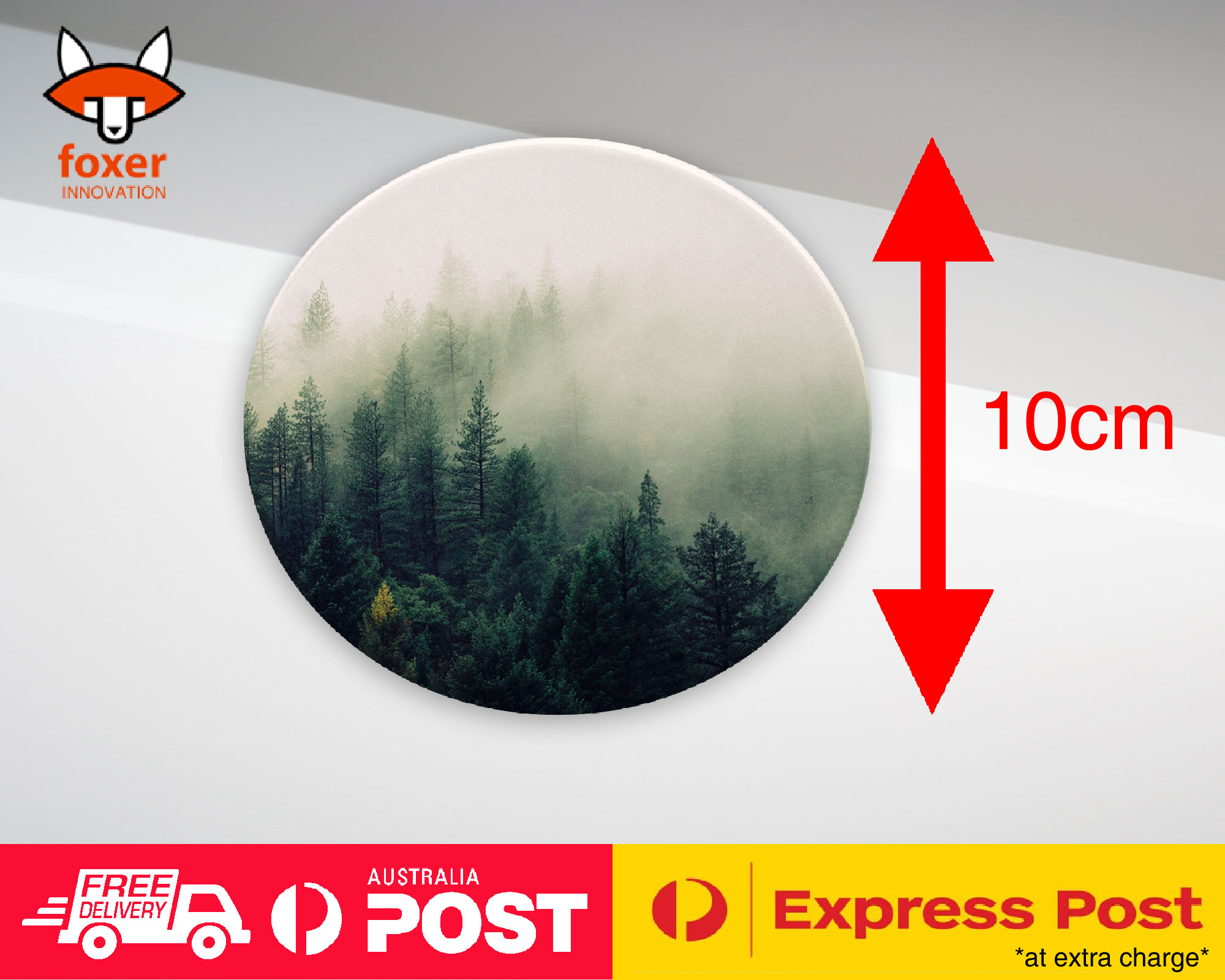 COASTER COFFEE DRINKING MAT|FOGGY FOREST TREES