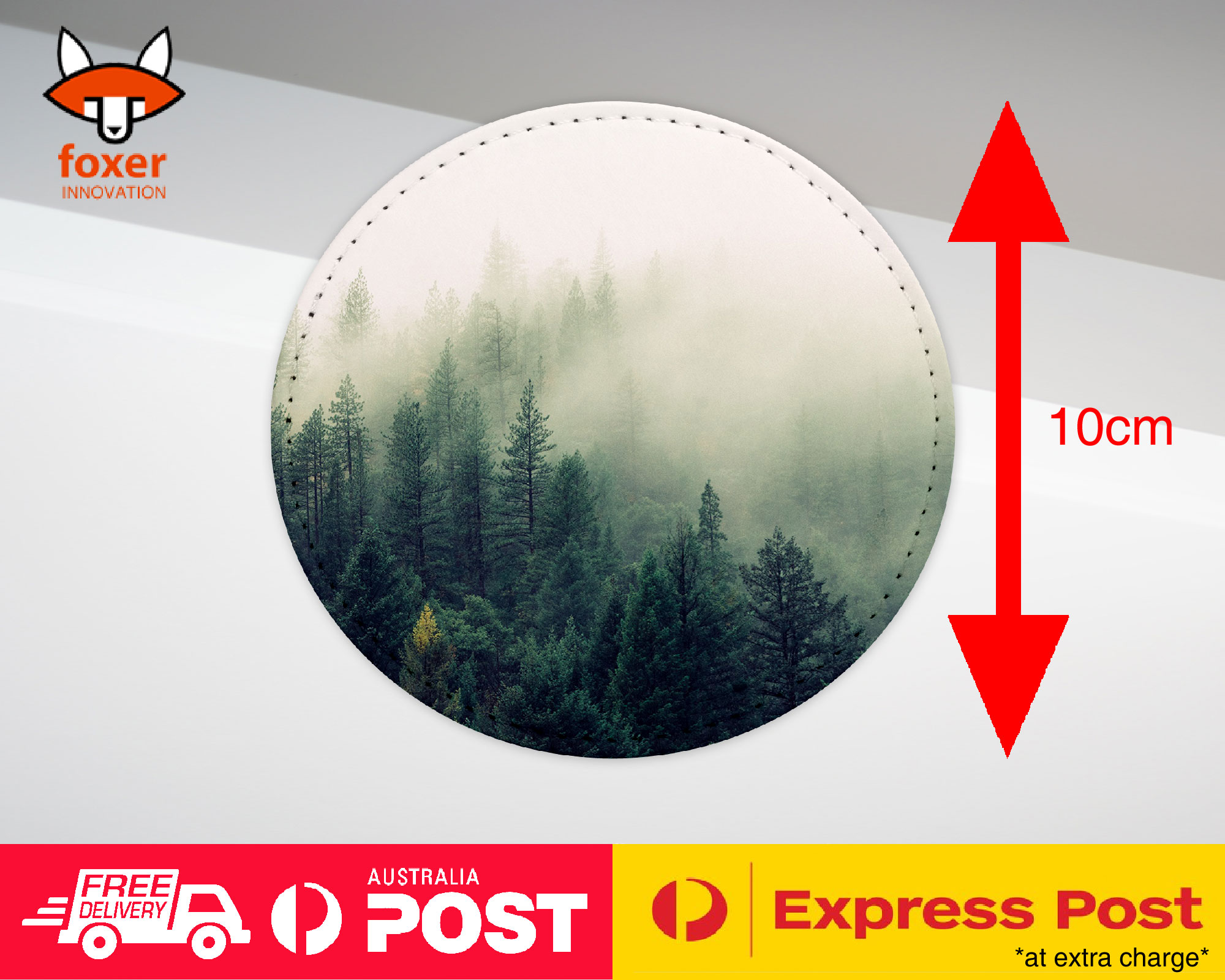 COASTER COFFEE DRINKING MAT|FOGGY FOREST TREES