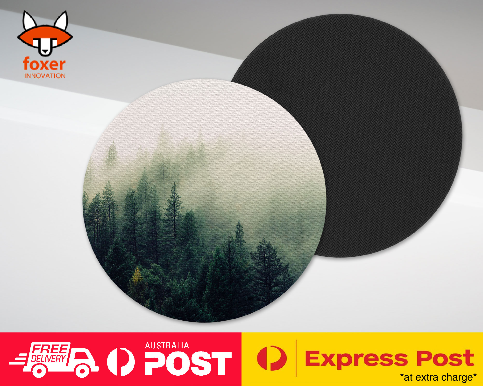 COASTER COFFEE DRINKING MAT|FOGGY FOREST TREES