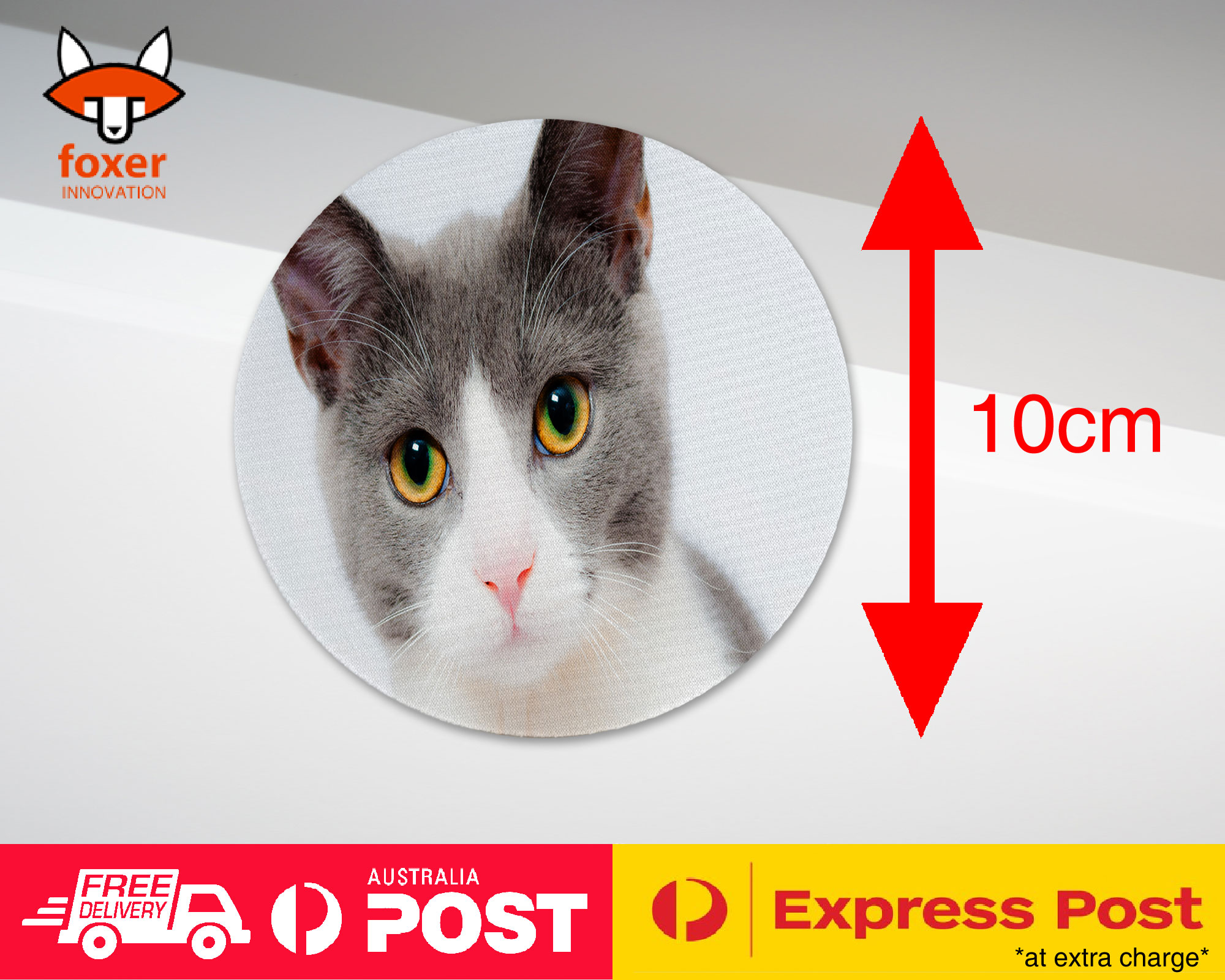 COASTER COFFEE DRINKING MAT|CUTE GREY WHITE CAT KITTEN ANIMAL