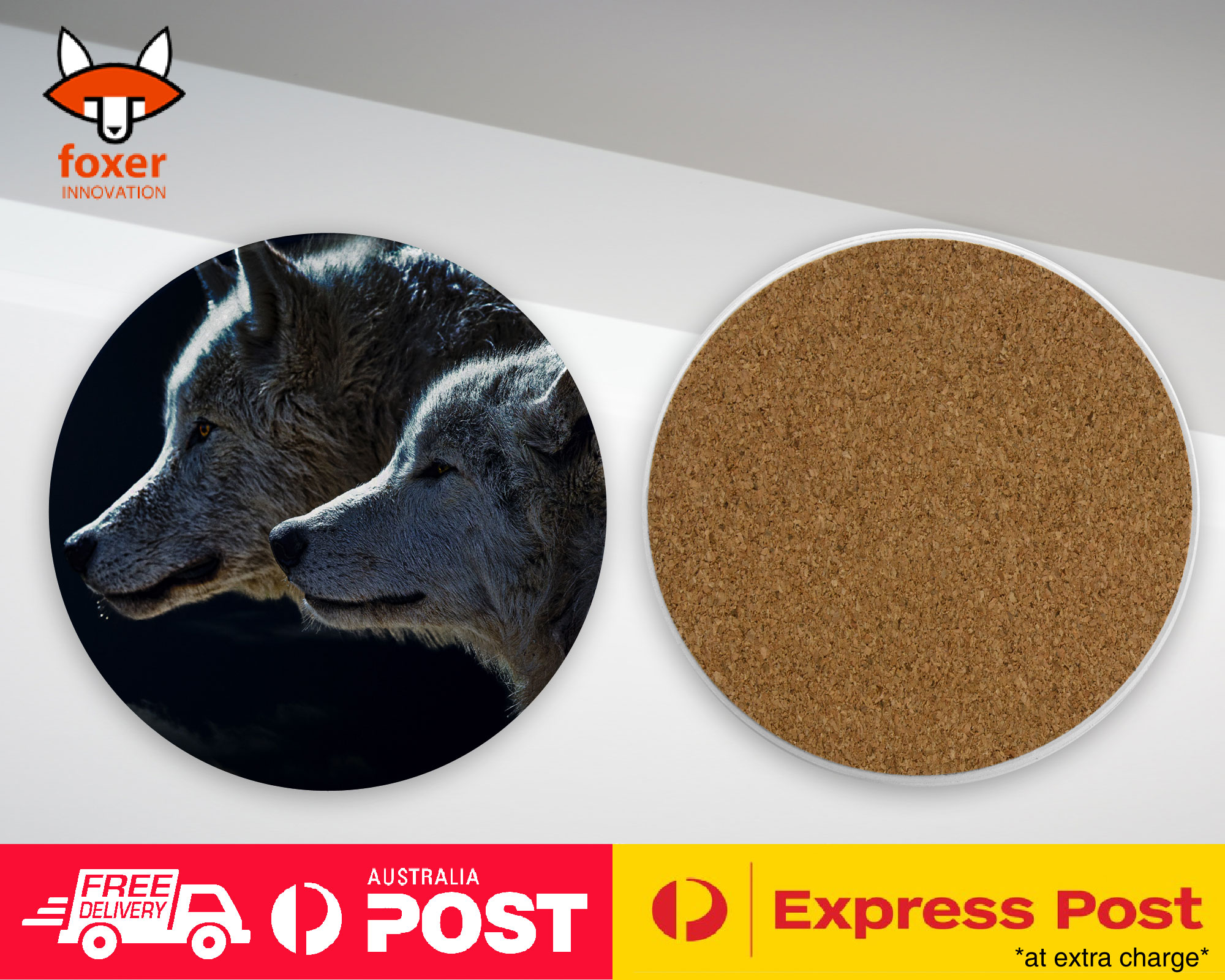 COASTER COFFEE DRINKING MAT|WOLVES BY THE FULL MOON