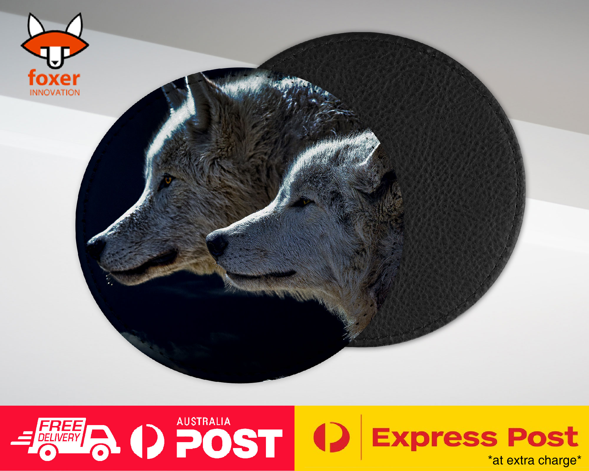COASTER COFFEE DRINKING MAT|WOLVES BY THE FULL MOON