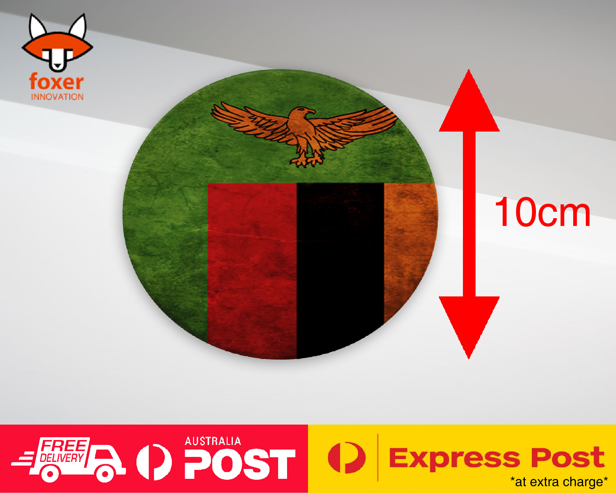 COASTER COFFEE DRINKING MAT|ZAMBIA COUNTRY FLAG 166