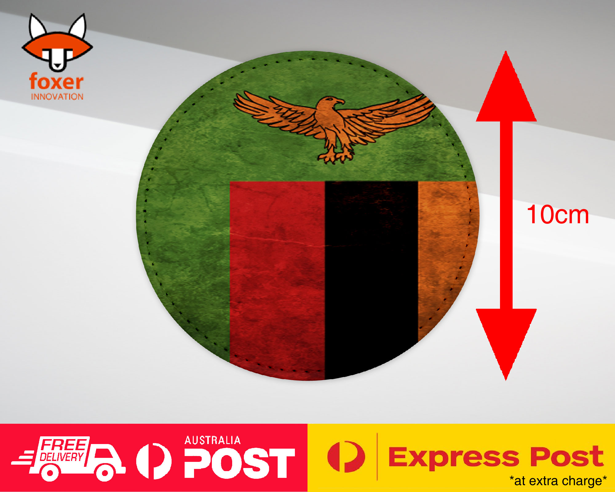 COASTER COFFEE DRINKING MAT|ZAMBIA COUNTRY FLAG 166