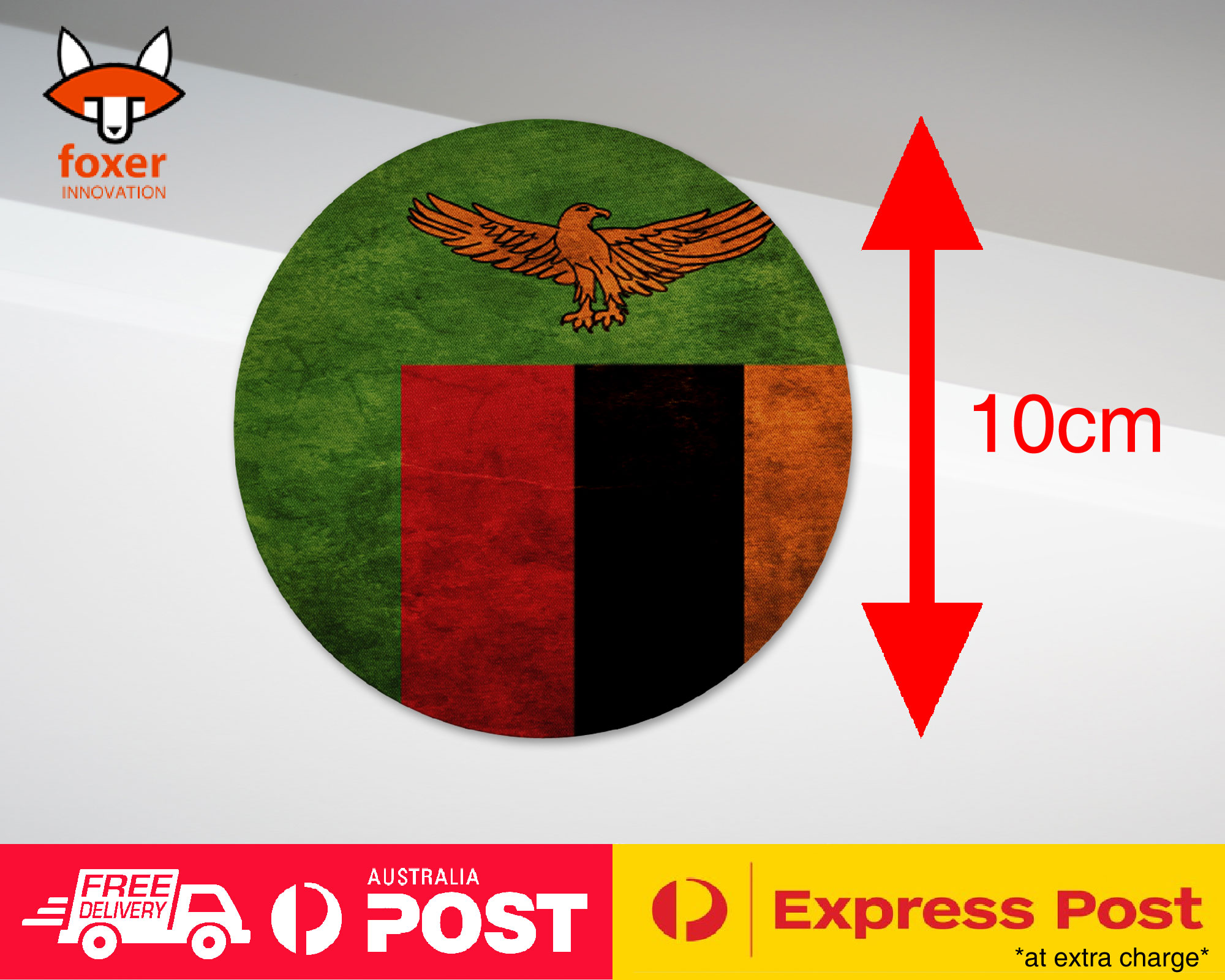 COASTER COFFEE DRINKING MAT|ZAMBIA COUNTRY FLAG 166