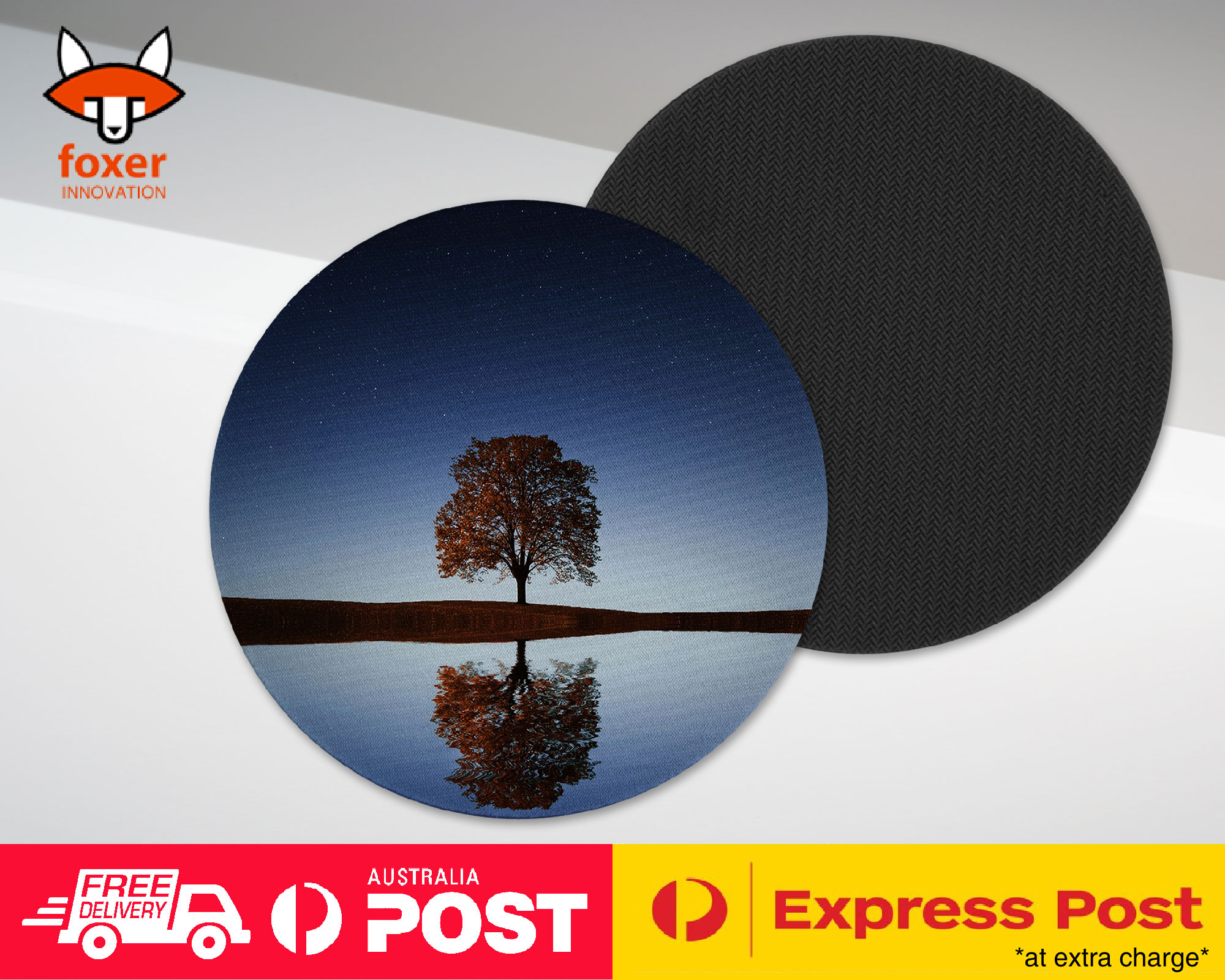 COASTER COFFEE DRINKING MAT|LONELY AUTUMN TREE BY THE LAKE